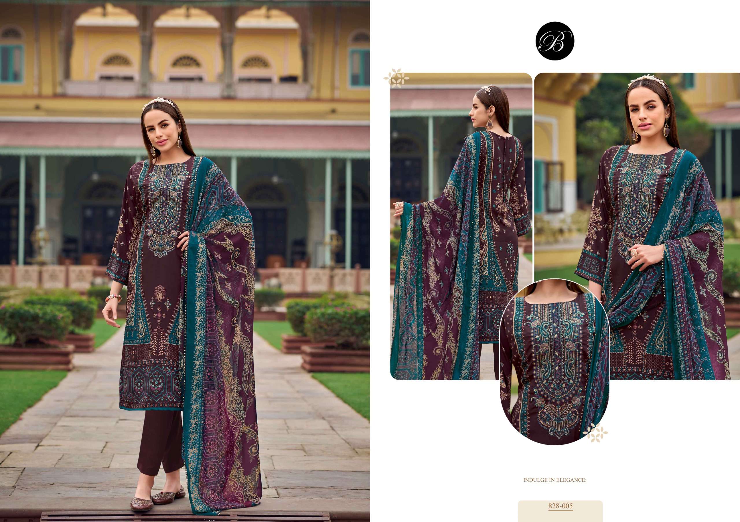 BELLIZA DESIGNER SUITS NAIRA VOL 101 COTTON DIGITAL PRINTS WITH WORK SUIT