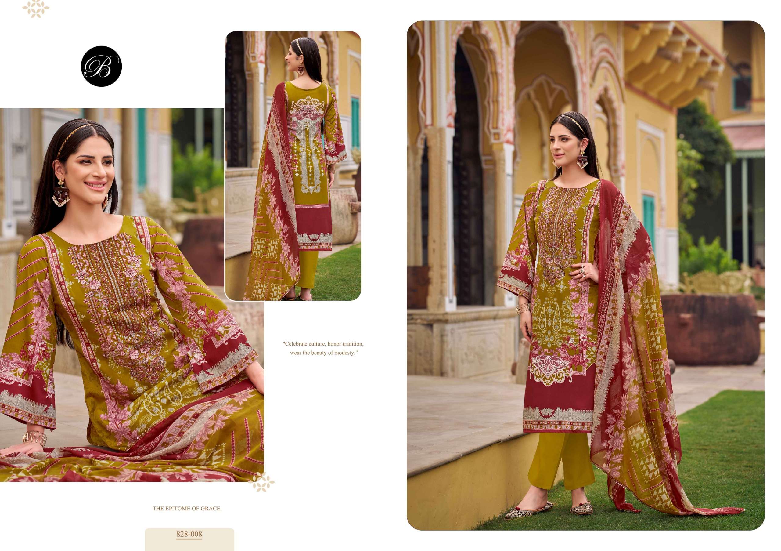 BELLIZA DESIGNER SUITS NAIRA VOL 101 COTTON DIGITAL PRINTS WITH WORK SUIT