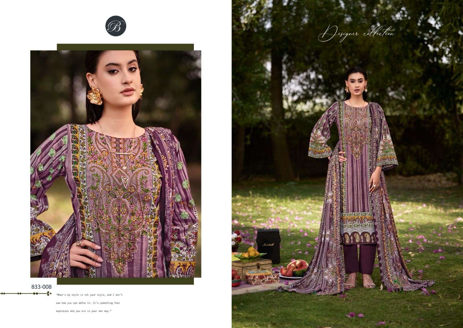 BELLIZA DESIGNER SUITS NAIRA VOL 102 COTTON DIGITAL PRINTS WITH FANCY WORK SUIT