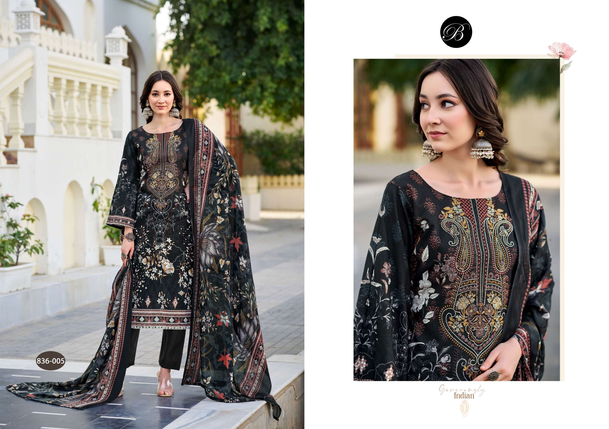 BELLIZA DESIGNER SUITS NAIRA VOL 103 COTTON DIGITAL PRINTS WITH WORK SUIT