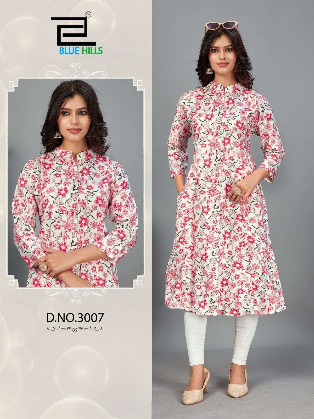 BLUE HILLS MAHER VOL 3 RAYON PRINT FANCY LADIES KURTI