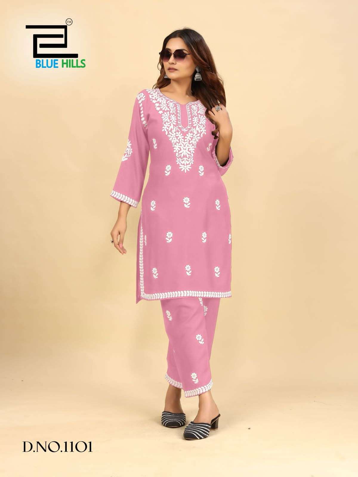 BLUE HILLS WONDERS VOL 3 FANCY LUCKNOWI WORKS STYLE KURTI WITH PANT SET