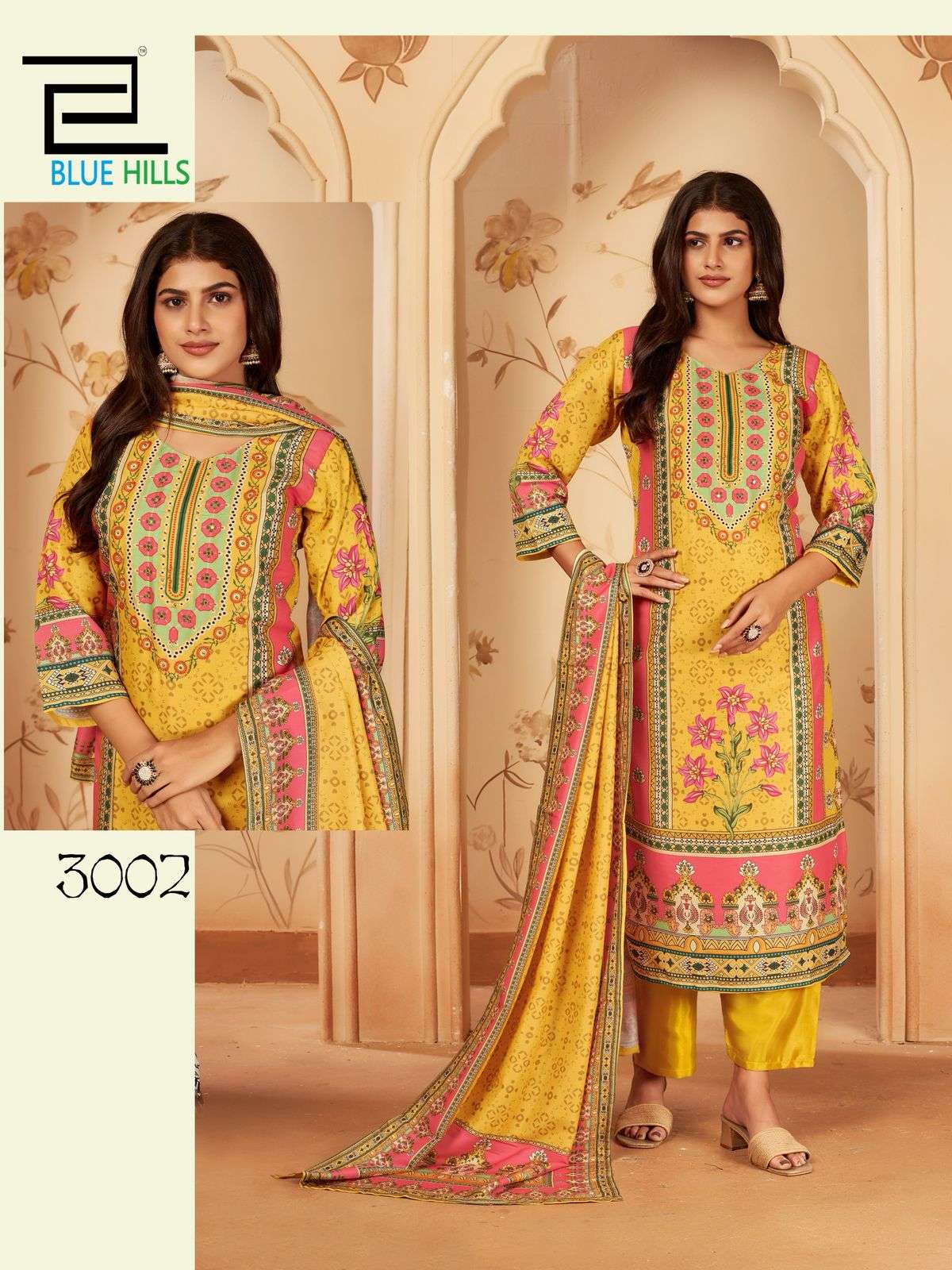 BLUE HILLS ZAINAB VOL 3 MUSLIN DIGITAL PRINT LADIES KURTI COMBO SET