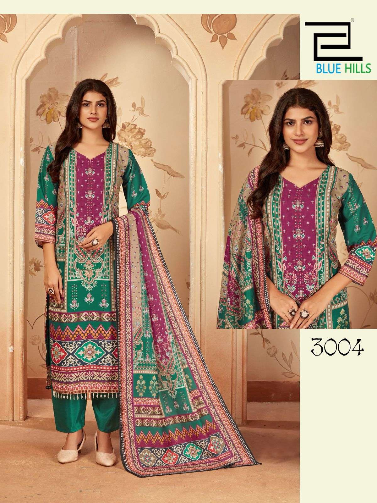 BLUE HILLS ZAINAB VOL 3 MUSLIN DIGITAL PRINT LADIES KURTI COMBO SET