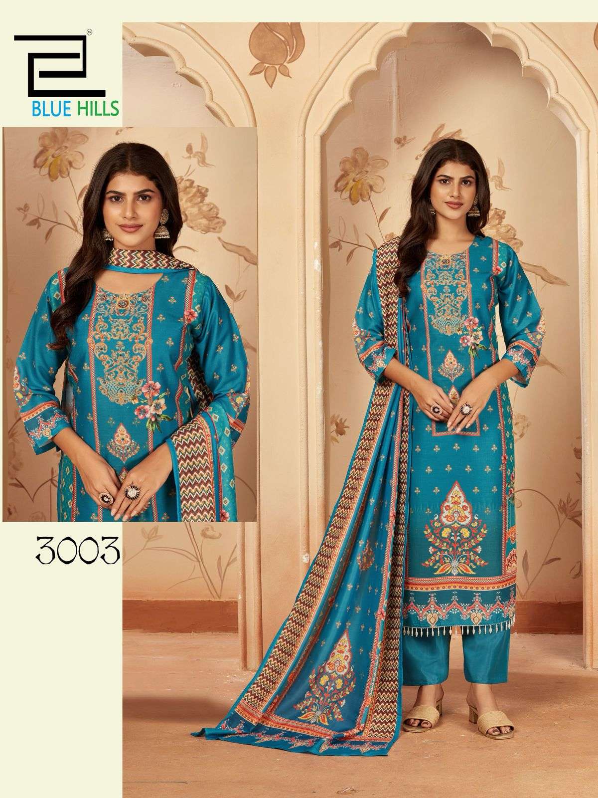 BLUE HILLS ZAINAB VOL 3 MUSLIN DIGITAL PRINT LADIES KURTI COMBO SET