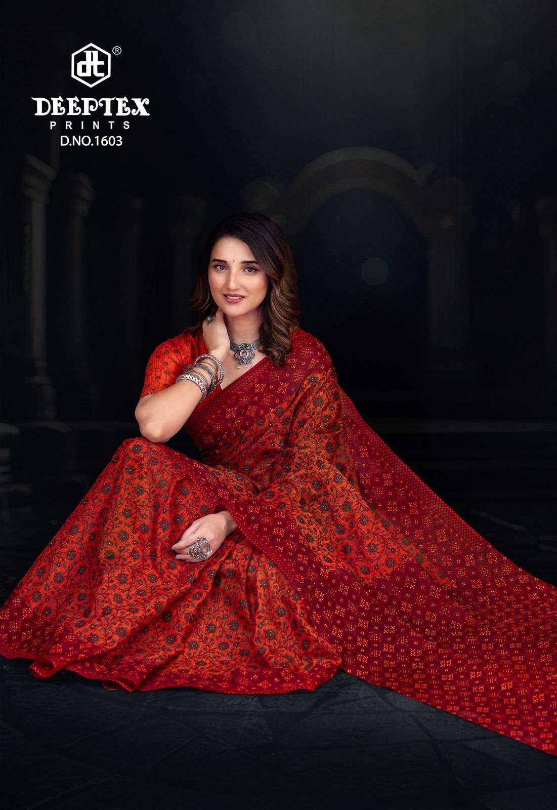DEEPTEX PRINTS PRIME TIME VOL 16 COTTON PRINTED SAREE