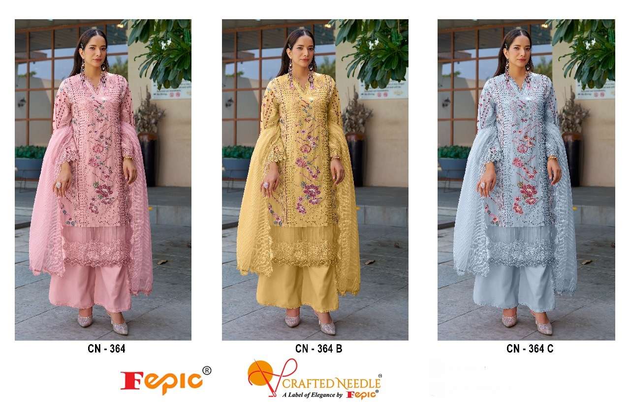 FEPIC CRAFTED NEEDLE CN 364 COTTON BEAUTIFUL EMBROIDERED SUIT