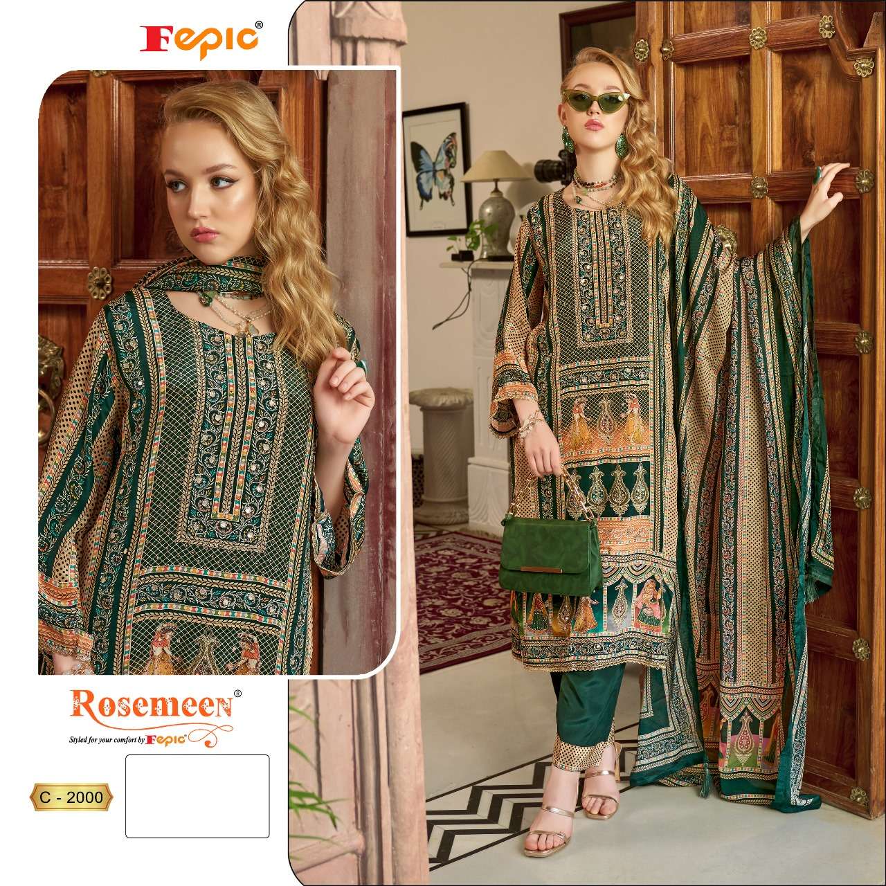 FEPIC ROSEMEEN C 2000 FANCY DESIGNER WORK PAKISTANI SUIT