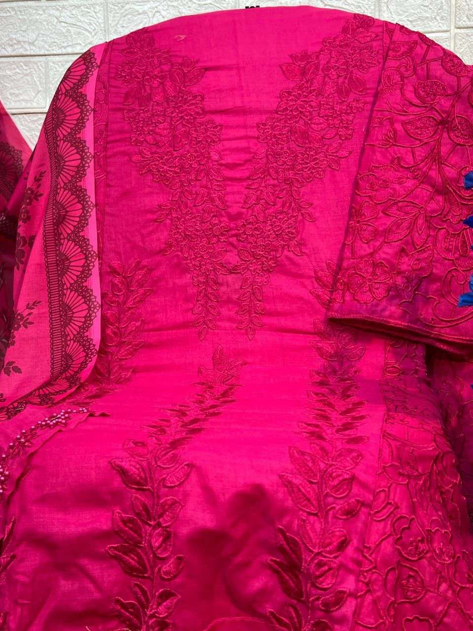 FLORENT TM DESIGN NO 1004 PURE COTTON  HEAVY SELF EMBROIDERED SALWAR SUIT 