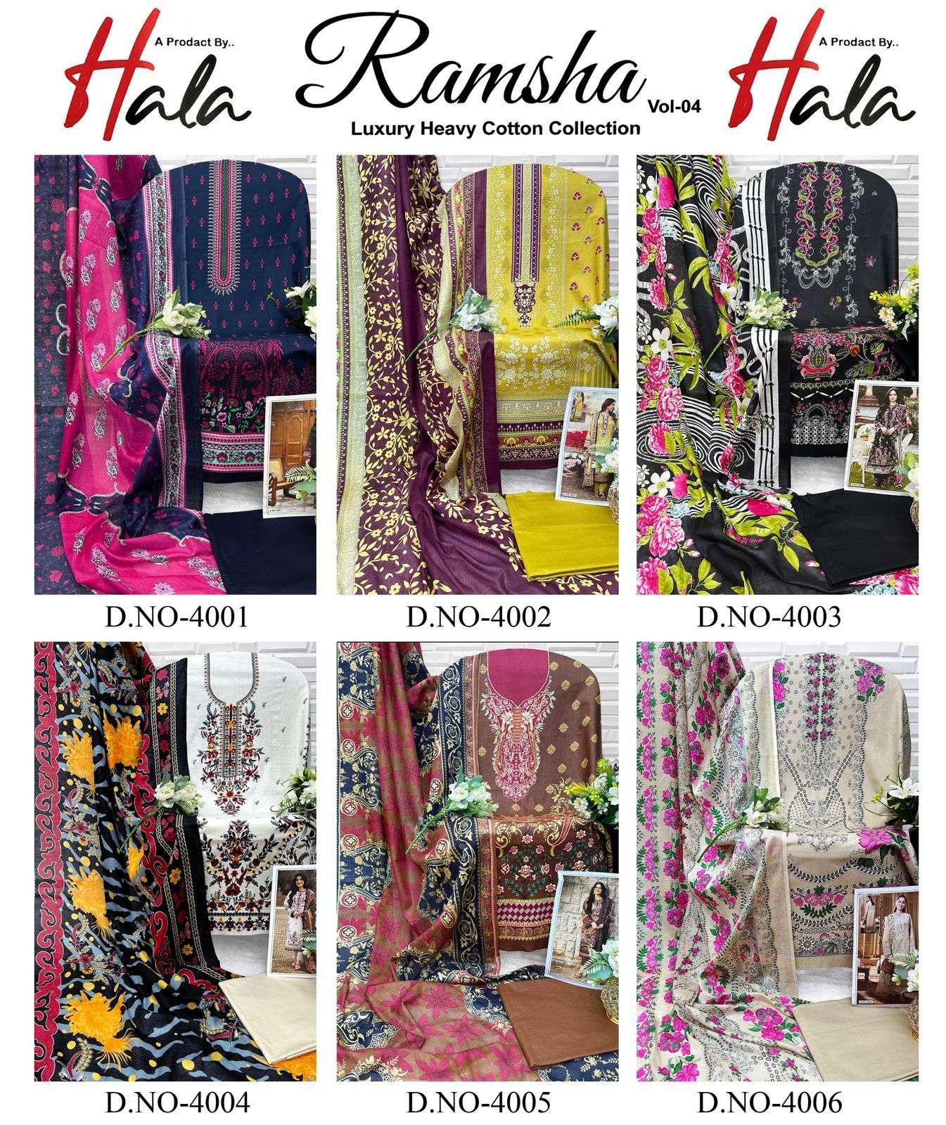 HALA RAMSHA VOL 4 COTTON PRINT SALWAR SUIT
