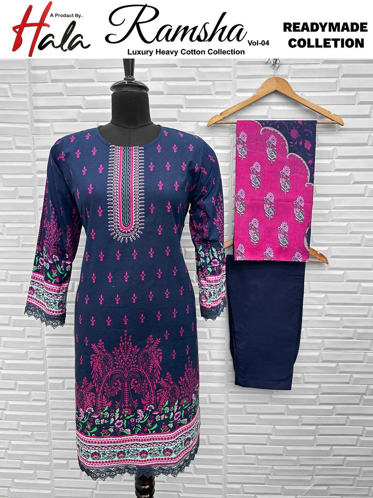 HALA RAMSHA VOL 4 READY MADE COLLECTION LAWN COTTON SUIT