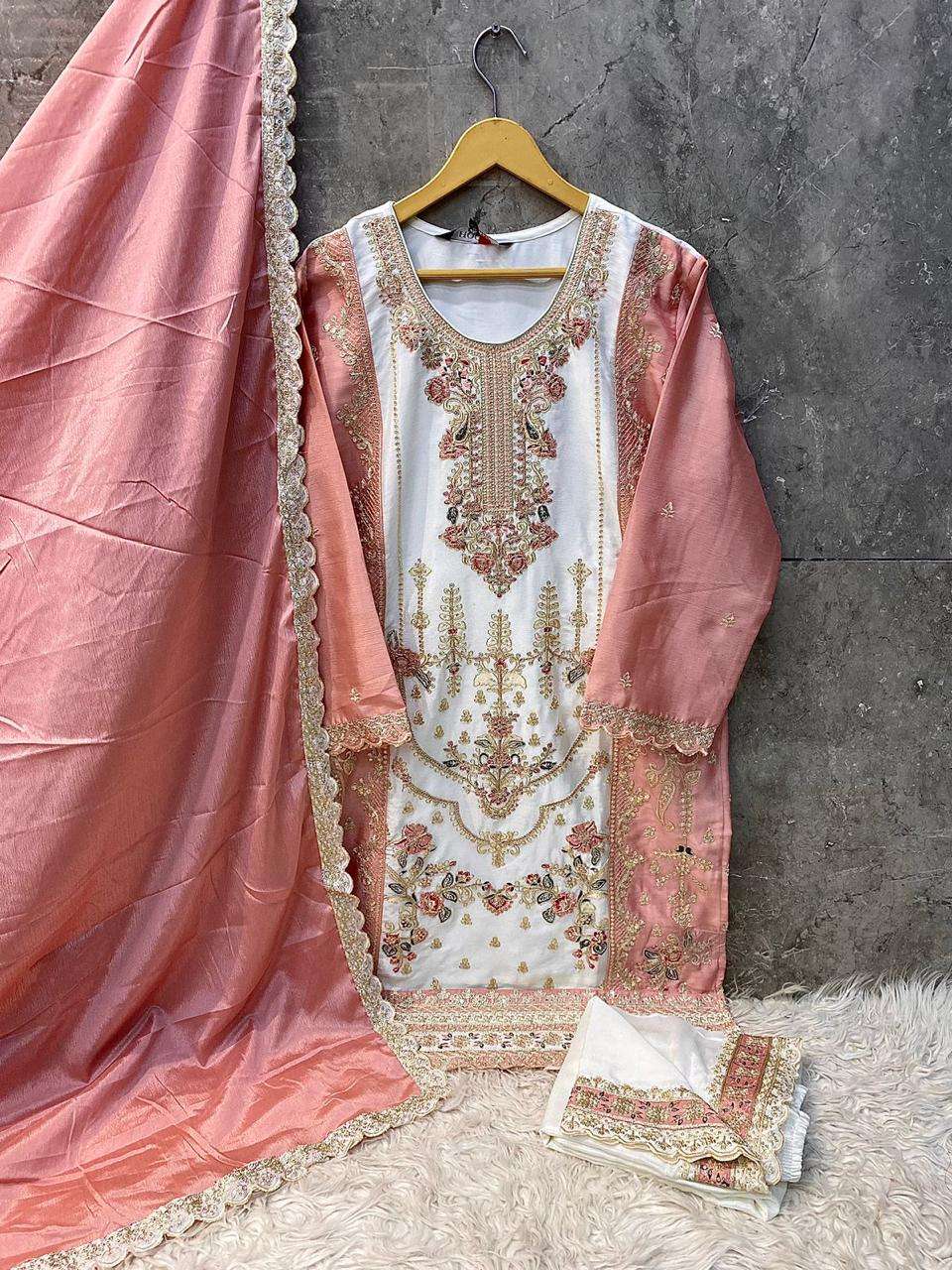 HOOR TEX HF 118 HEAVY EMBROIDERY DESIGNER READY MADE PAKISTANI SUIT