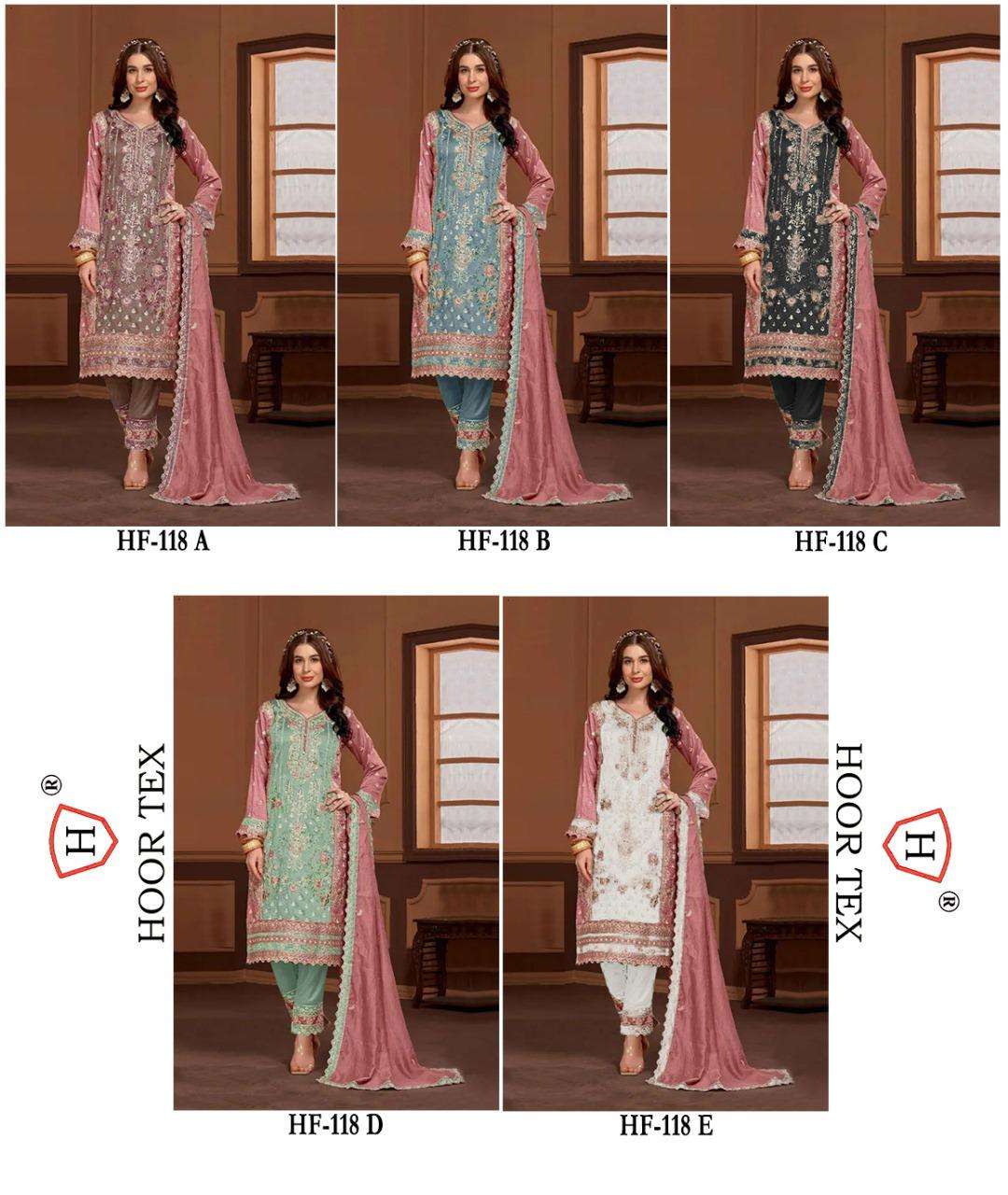 HOOR TEX HF 118 HEAVY EMBROIDERY DESIGNER READY MADE PAKISTANI SUIT
