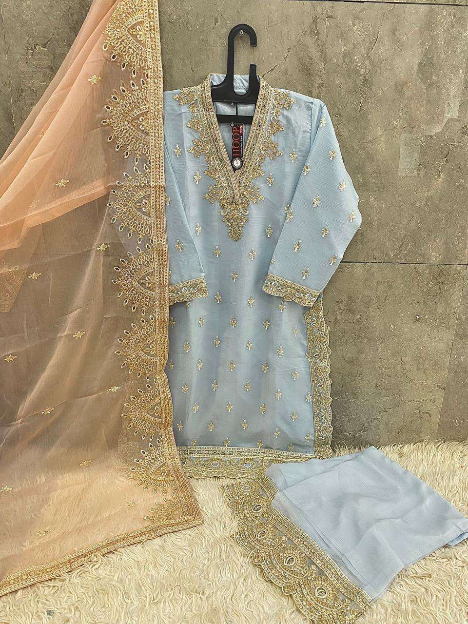 HOOR TEX HF 96 HEAVY EMBROIDERY DESIGNER READY MADE PAKISTANI SUIT