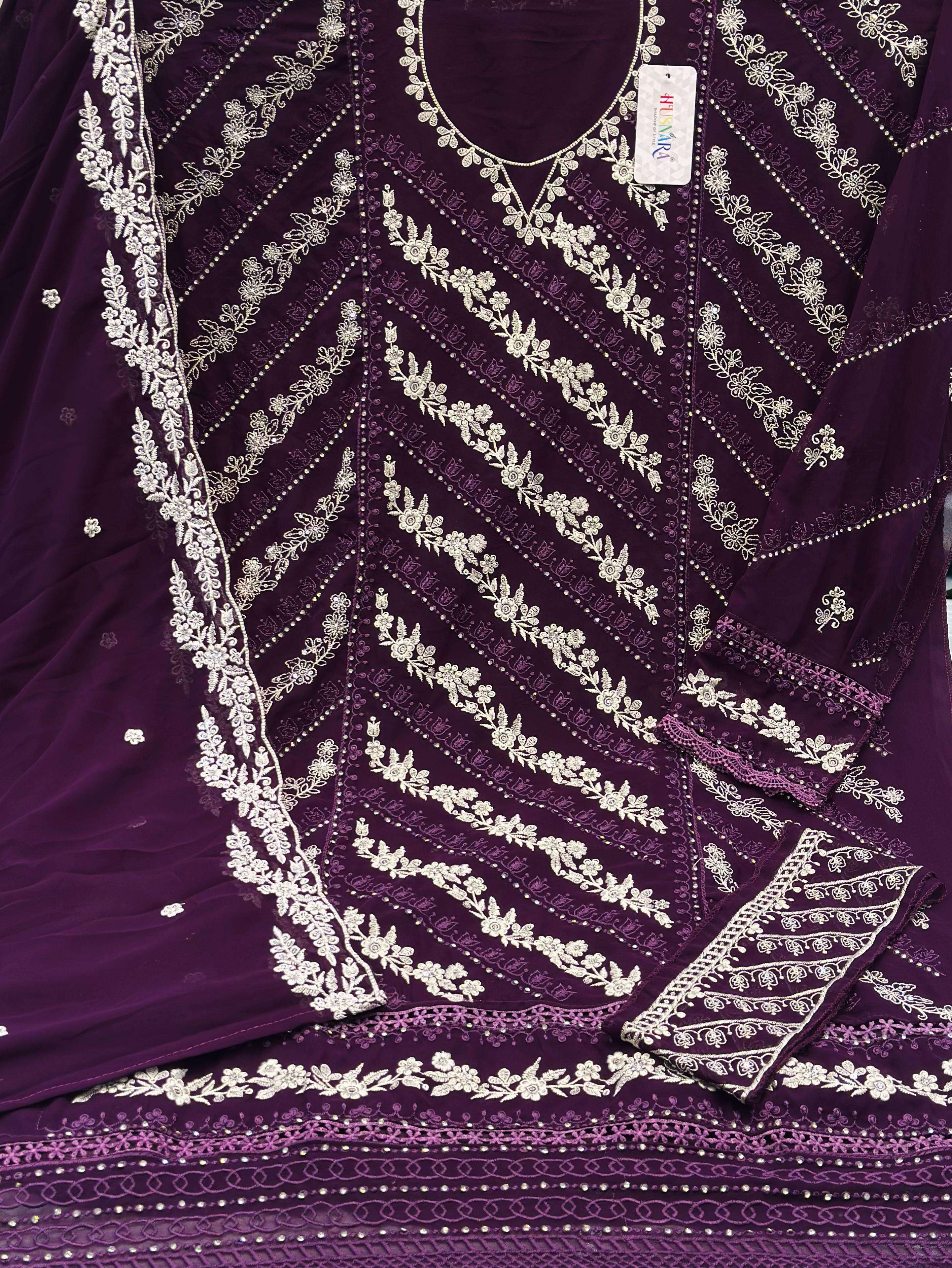 HUSNARA D NO 1876 GEORGETTE HEAVY EMBROIDERED PAKISTANI SUIT