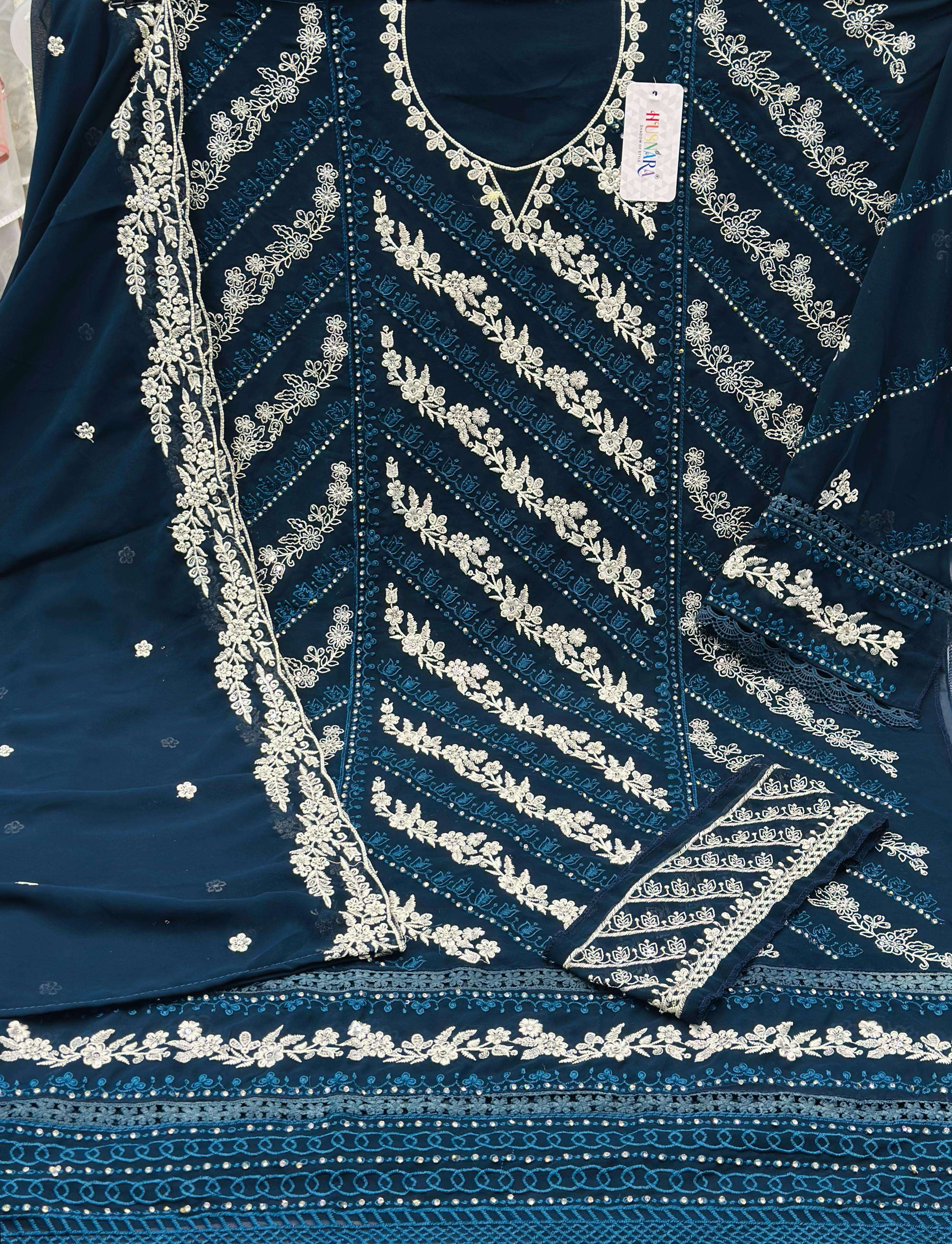 HUSNARA D NO 1876 GEORGETTE HEAVY EMBROIDERED PAKISTANI SUIT