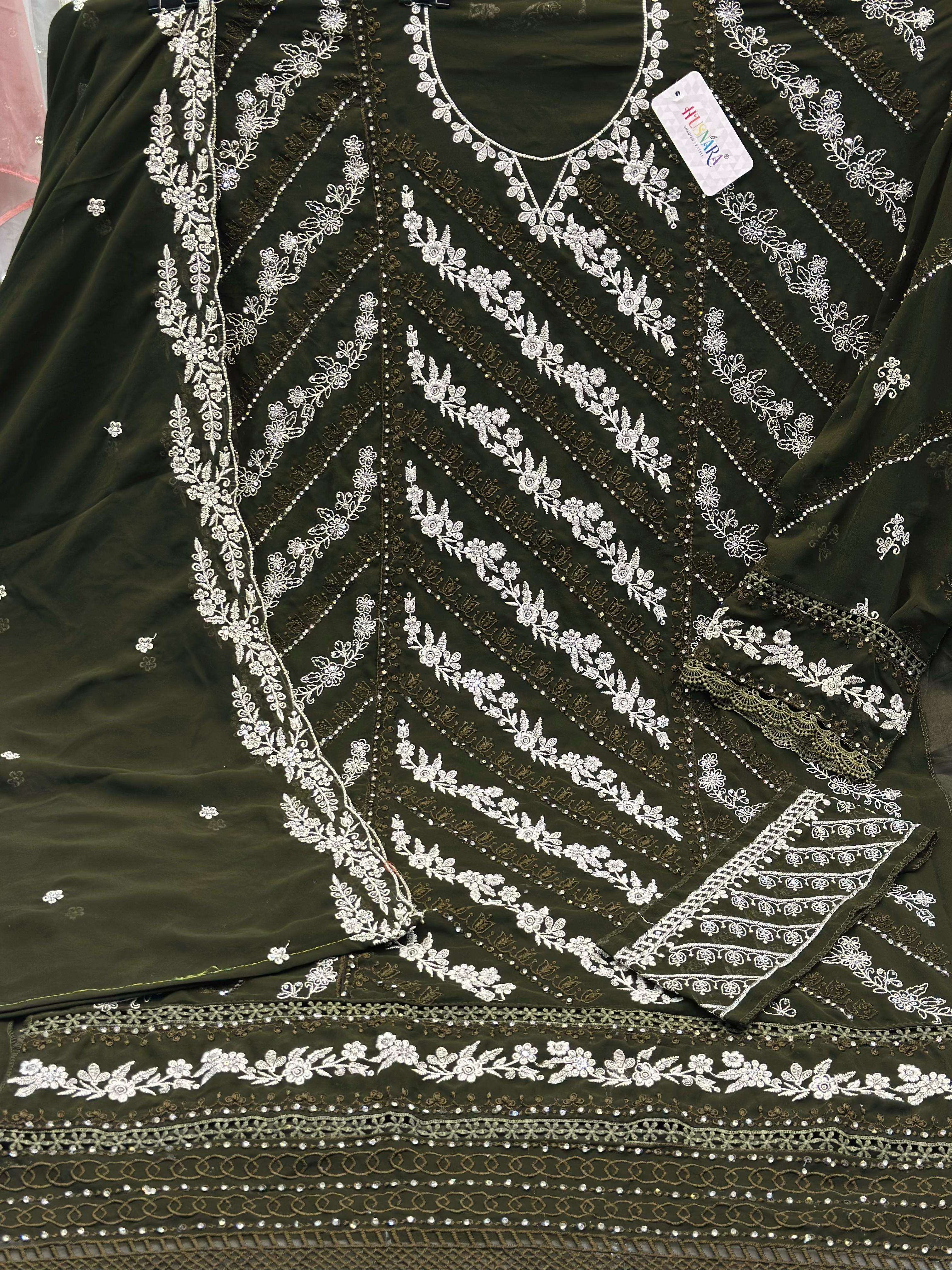 HUSNARA D NO 1876 GEORGETTE HEAVY EMBROIDERED PAKISTANI SUIT