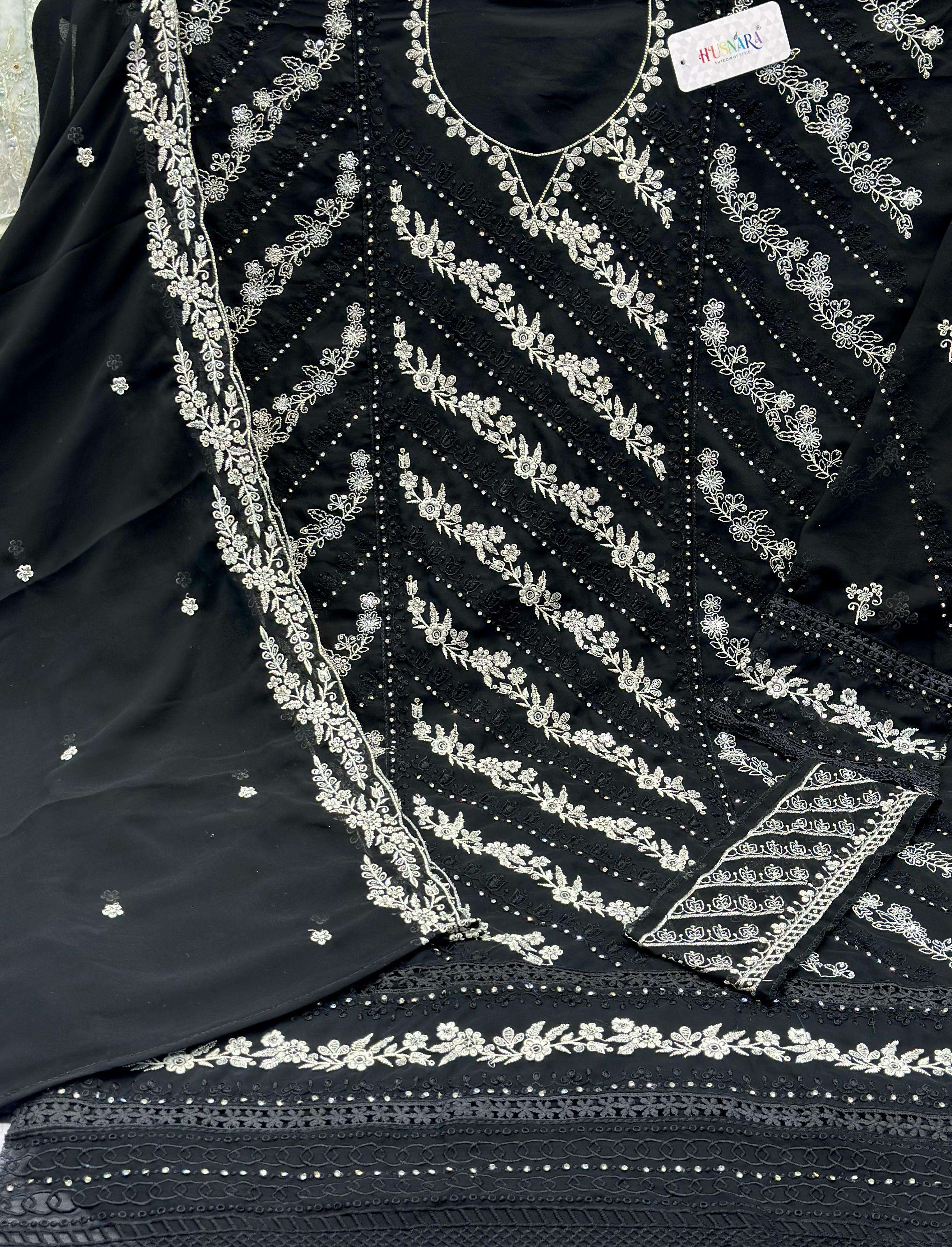 HUSNARA D NO 1876 GEORGETTE HEAVY EMBROIDERED PAKISTANI SUIT