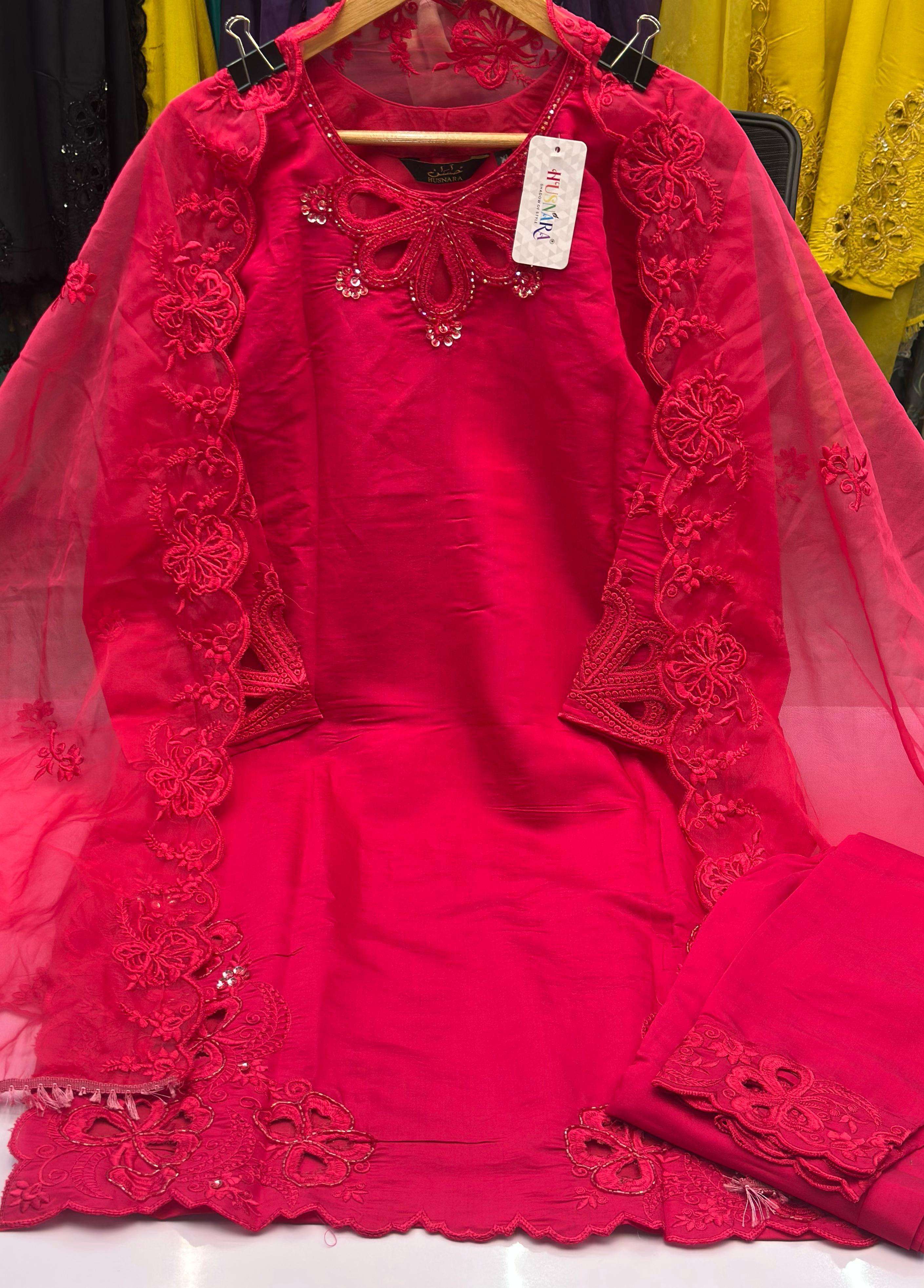 HUSNARA D NO 5305 SILK  WITH EMBROIDERY DESIGNER PAKISTANI SUIT