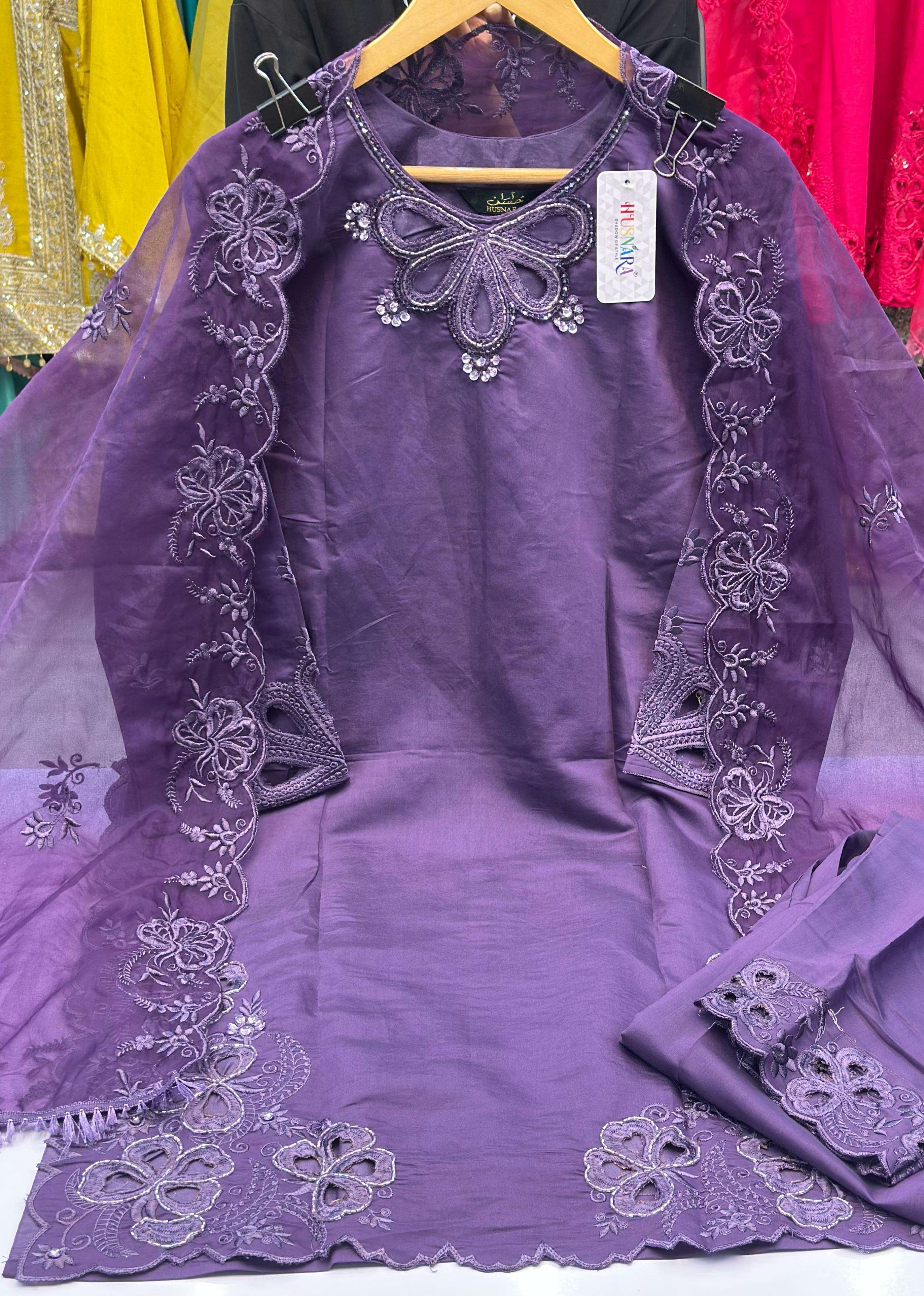 HUSNARA D NO 5305 SILK  WITH EMBROIDERY DESIGNER PAKISTANI SUIT