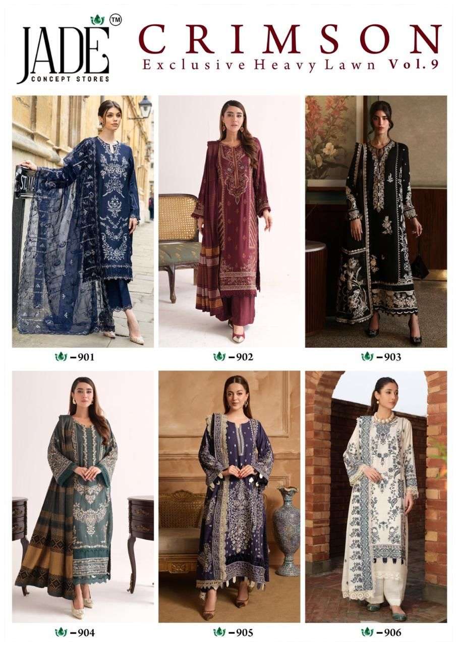 JADE CRIMSON EXCLUSIVE HEAVY LAWN COLLECTION VOL 9 LAWN COTTON DIGITAL PRINT SUIT
