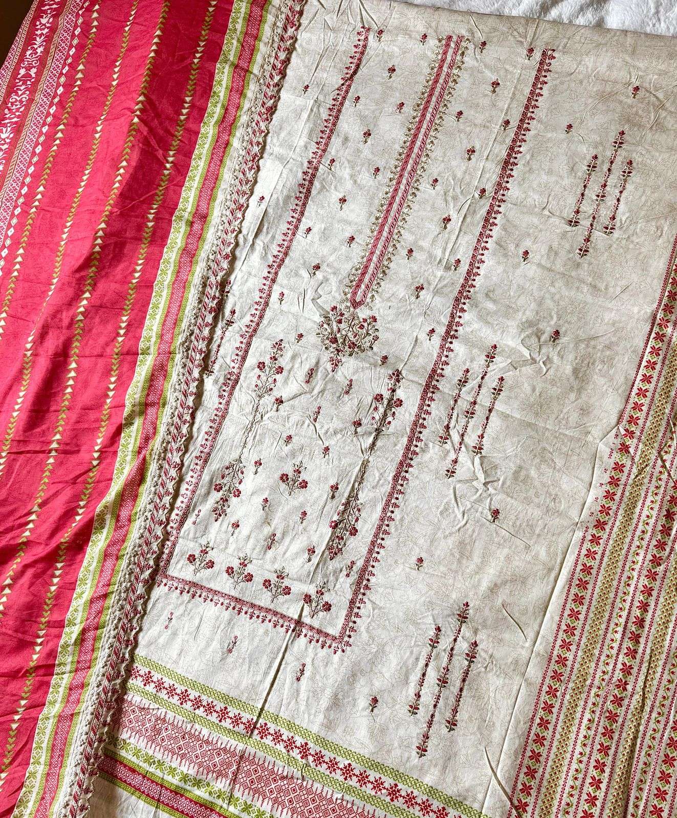 JIHAN CRAFTED ELEGANCE LAWN COTTON PRINT WITH EMBROIDERY WORK SUIT