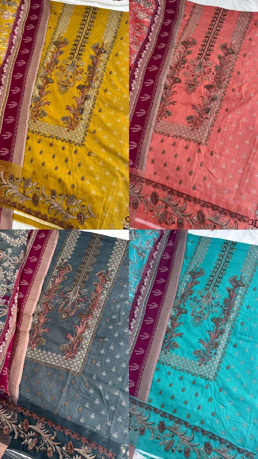JIHAN DESIGN NO - 3374 PURE LAWN COTTON WITH HEAVY SELF EMBROIDERED PATCH WORK PAKISTANI SALWAR SUIT