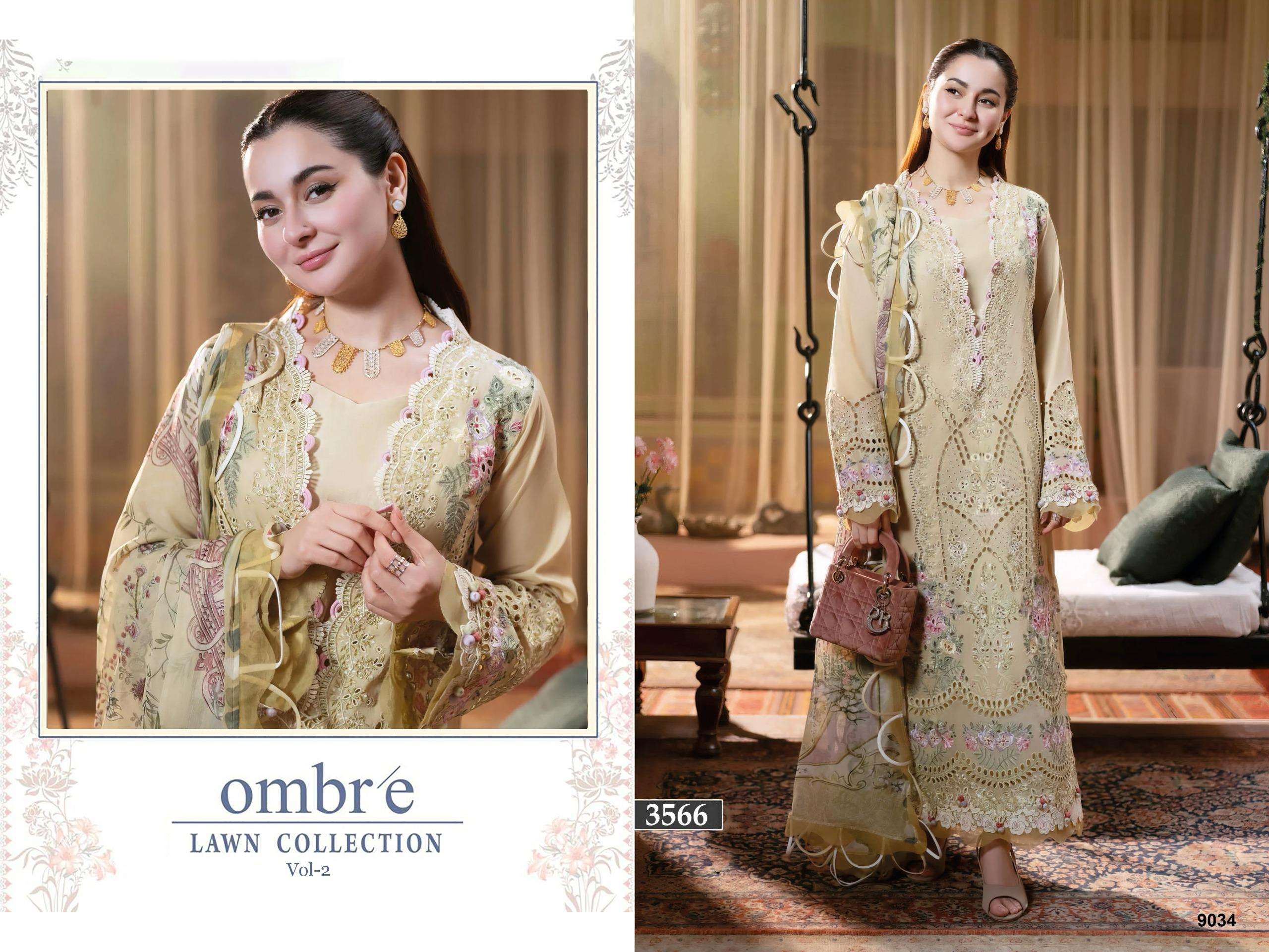 JIHAN FIRDOUS OMBRE LAWN COLLECTION VOL 2 COTTON DESIGNER WORK SUIT