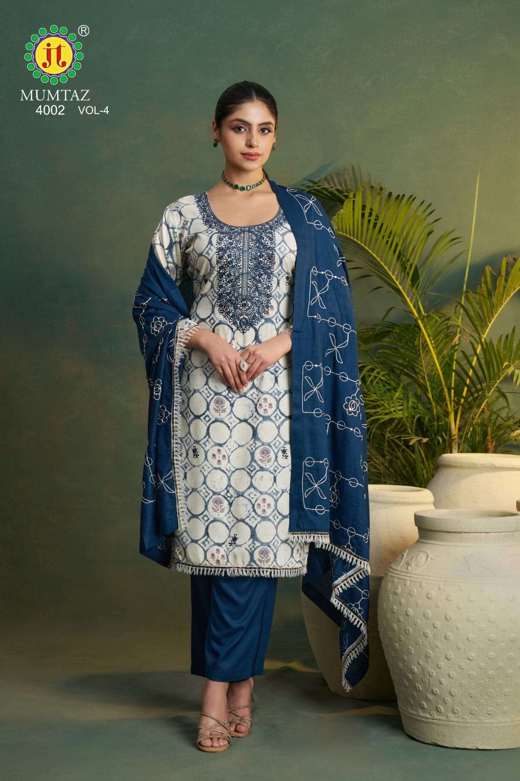 JT MUMTAZ VOL 4 RAYON FANCY PREMIUM WORK LADIES SUIT