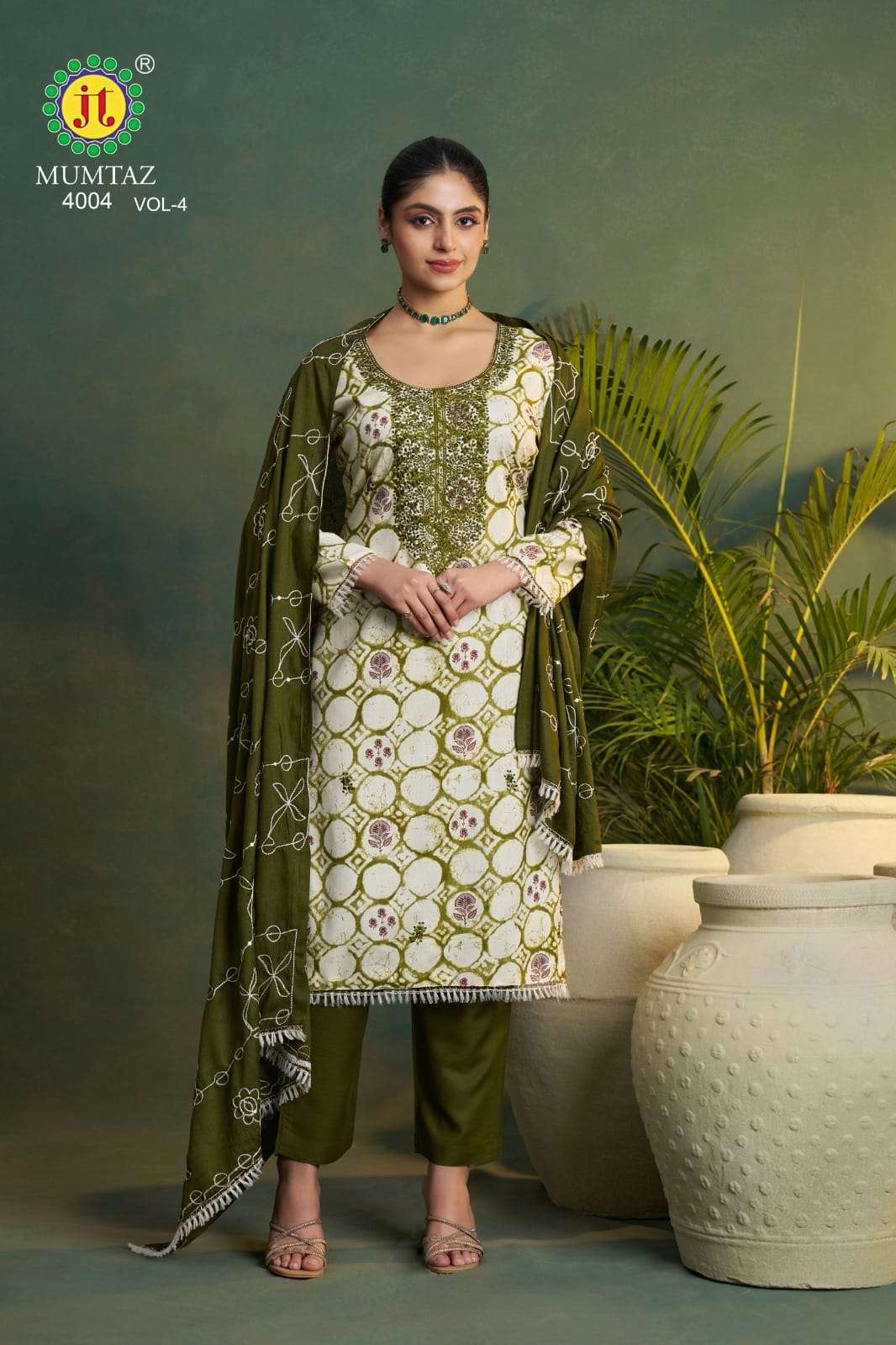 JT MUMTAZ VOL 4 RAYON FANCY PREMIUM WORK LADIES SUIT