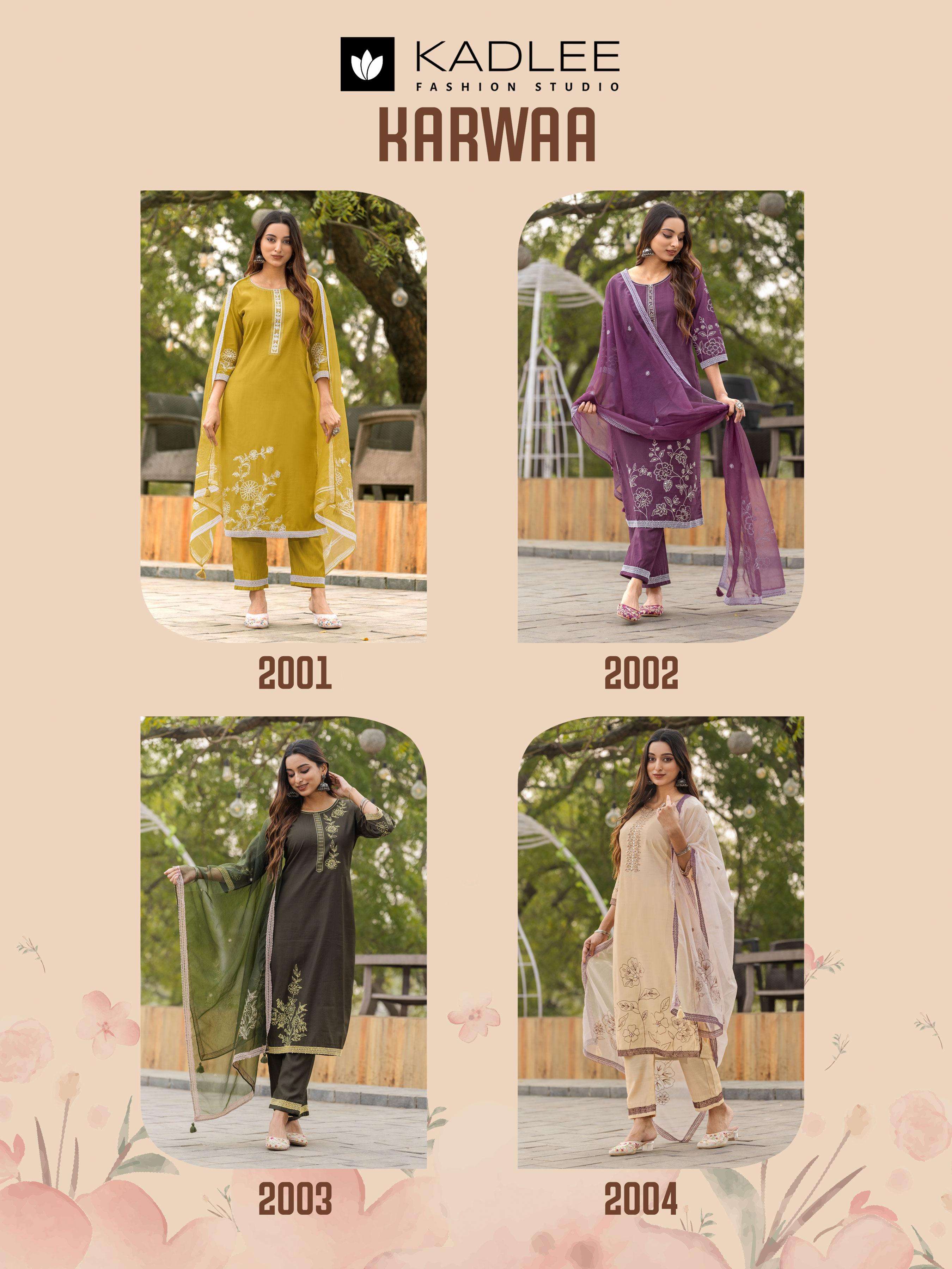 KADLEE FASHION KARWAA VISCOSE FANCY DESIGNER WORK KURTI COMBO SET