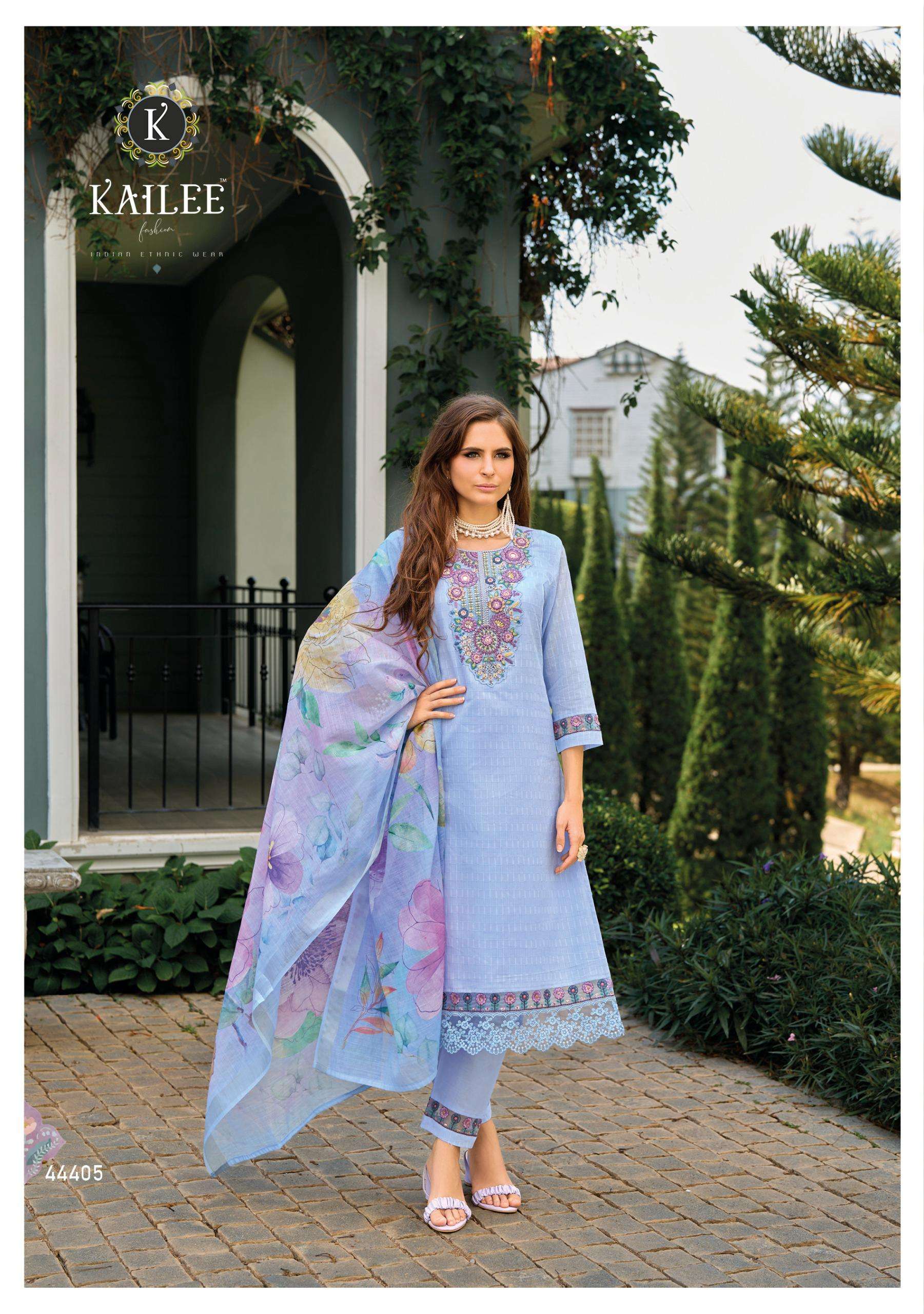 KAILEE FASHION SUMMER GARDEN VOL 2 COTTON FANCY DESIGNER WORK SUIT