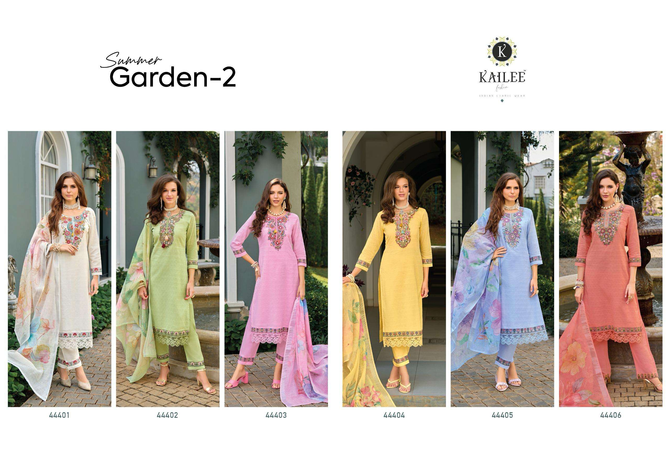 KAILEE FASHION SUMMER GARDEN VOL 2 COTTON FANCY DESIGNER WORK SUIT