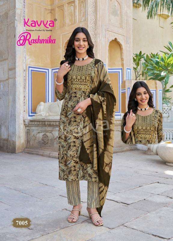 KAVYA RASHMIKA VOL 7 RAYON FANCY STRAIGHT CUT KURTI COMBO SET