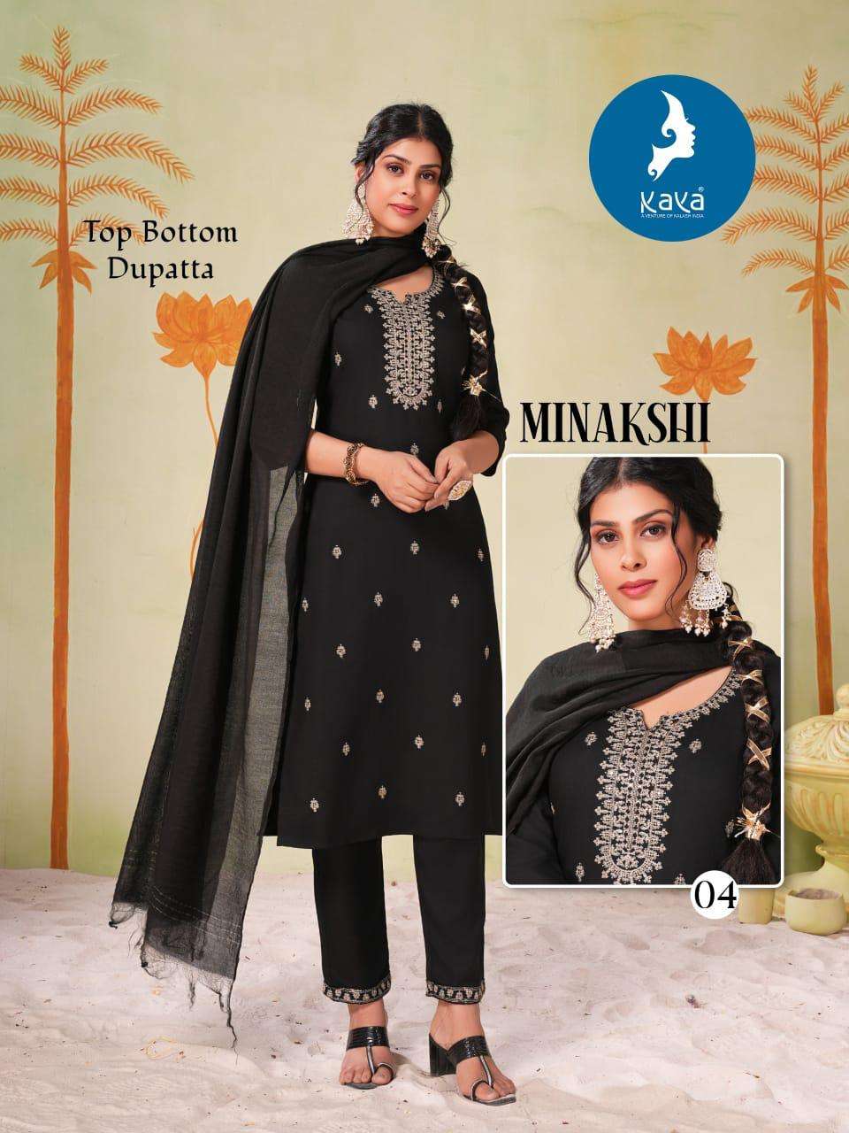 KAYA MINAKSHI RAYON FANCY EMBROIDERIES WORK KURTI COMBO SET