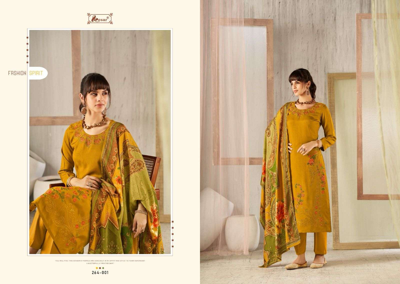 KESAR PARIDHAN VISCOSE FANCY EMBROIDERY WORK SUIT