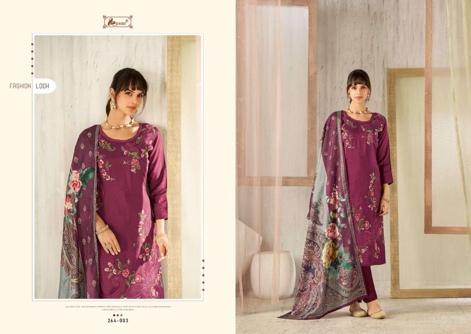 KESAR PARIDHAN VISCOSE FANCY EMBROIDERY WORK SUIT