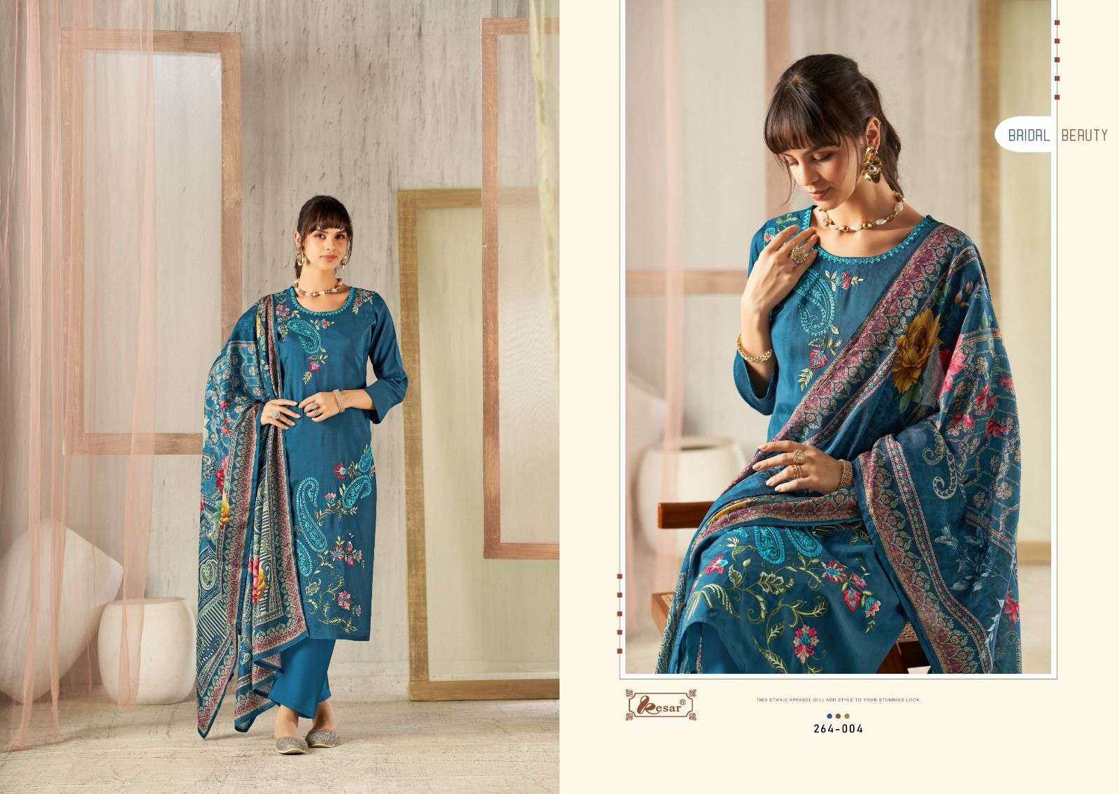 KESAR PARIDHAN VISCOSE FANCY EMBROIDERY WORK SUIT