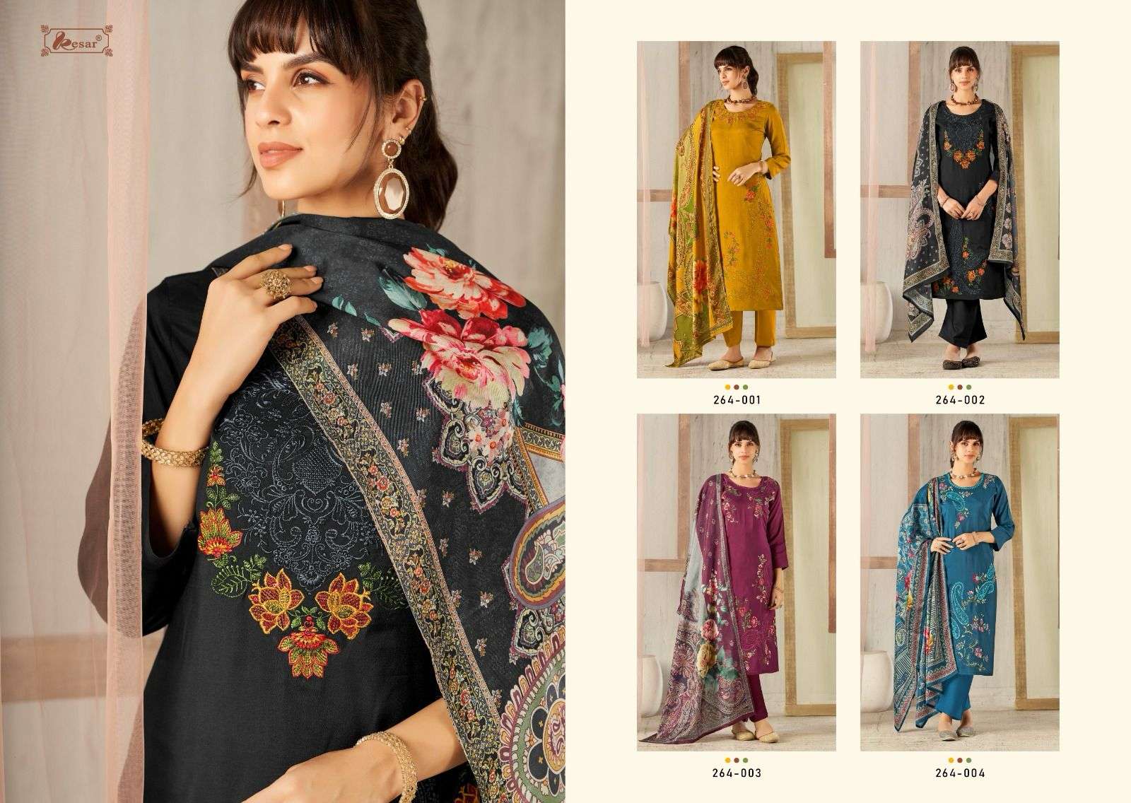 KESAR PARIDHAN VISCOSE FANCY EMBROIDERY WORK SUIT