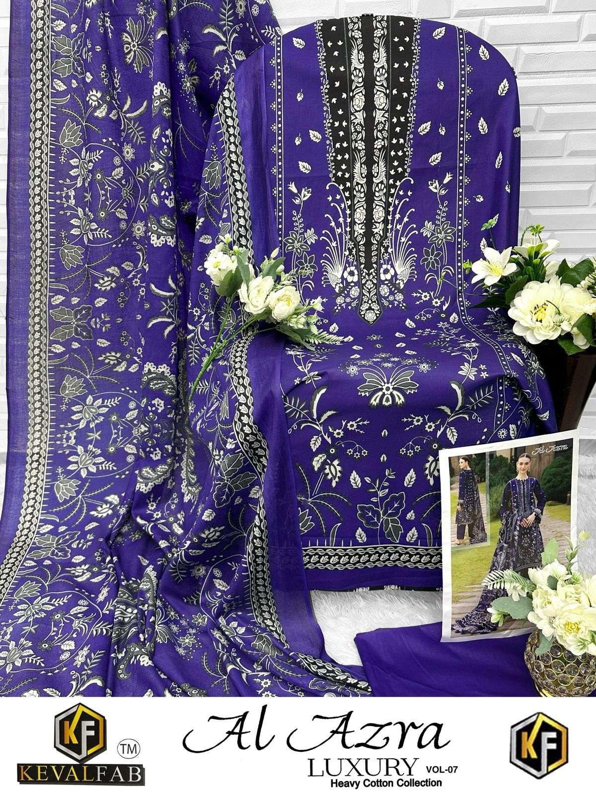 KEVAL FAB AL AZARA VOL 7 COTTON DIGITAL PRINT SALWAR SUIT