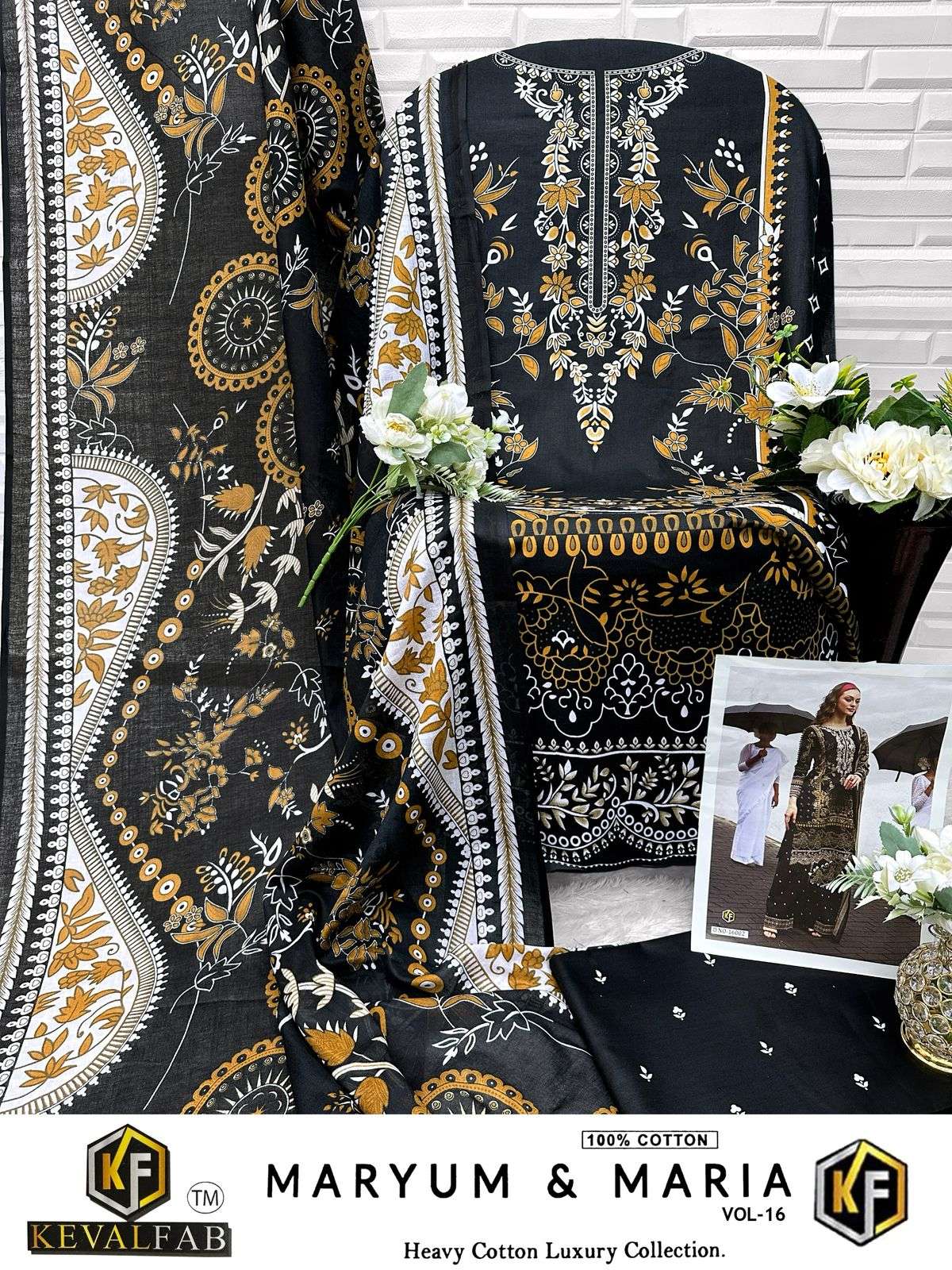 KEVAL FAB MARYUM & MARIA VOL 16 COTTON DIGITAL PRINTS SALWAR SUIT