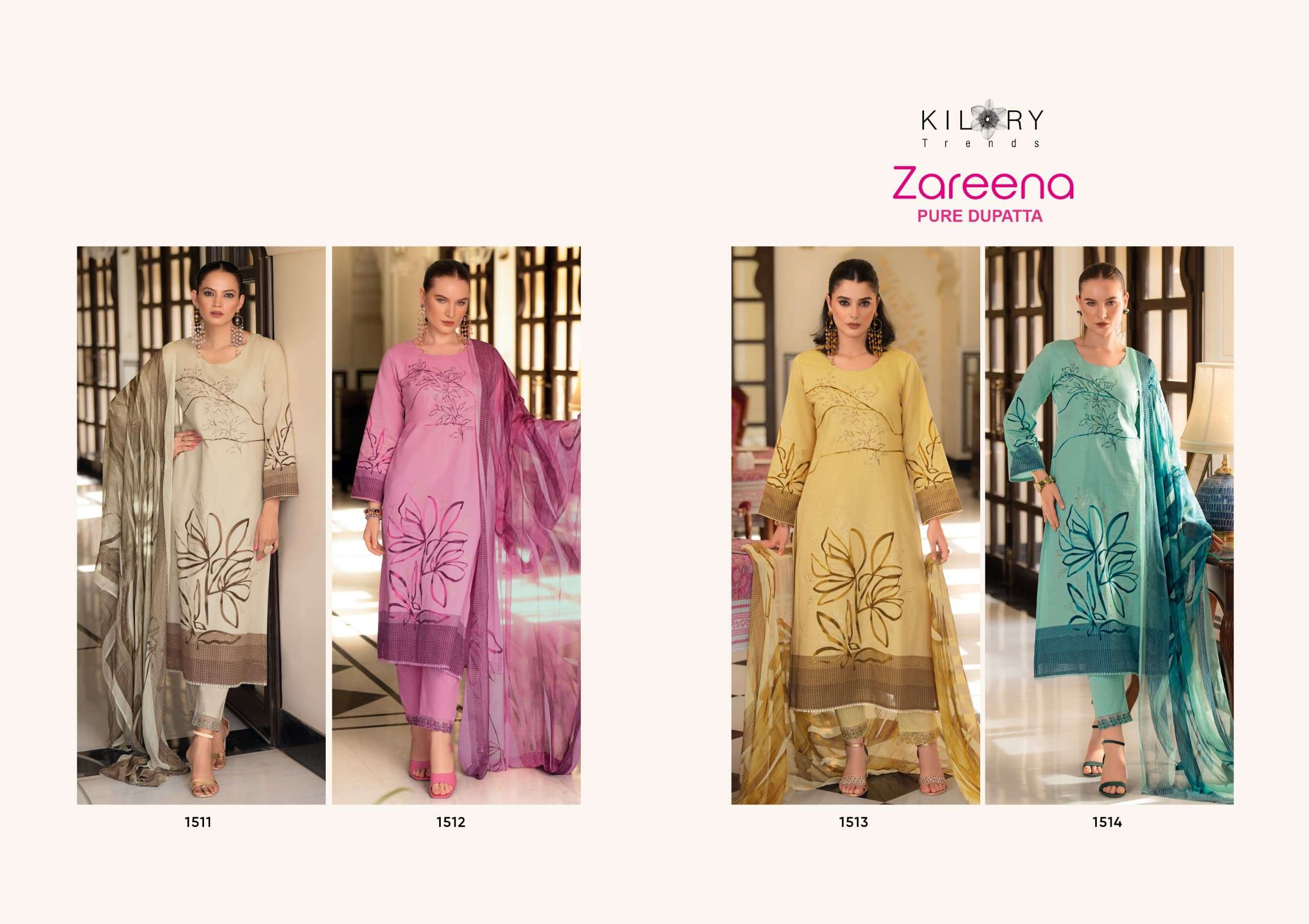 KILORY TRENDS ZAREENA LINEN COTTON DIGITAL PRINT WITH FANCY WORK SUIT