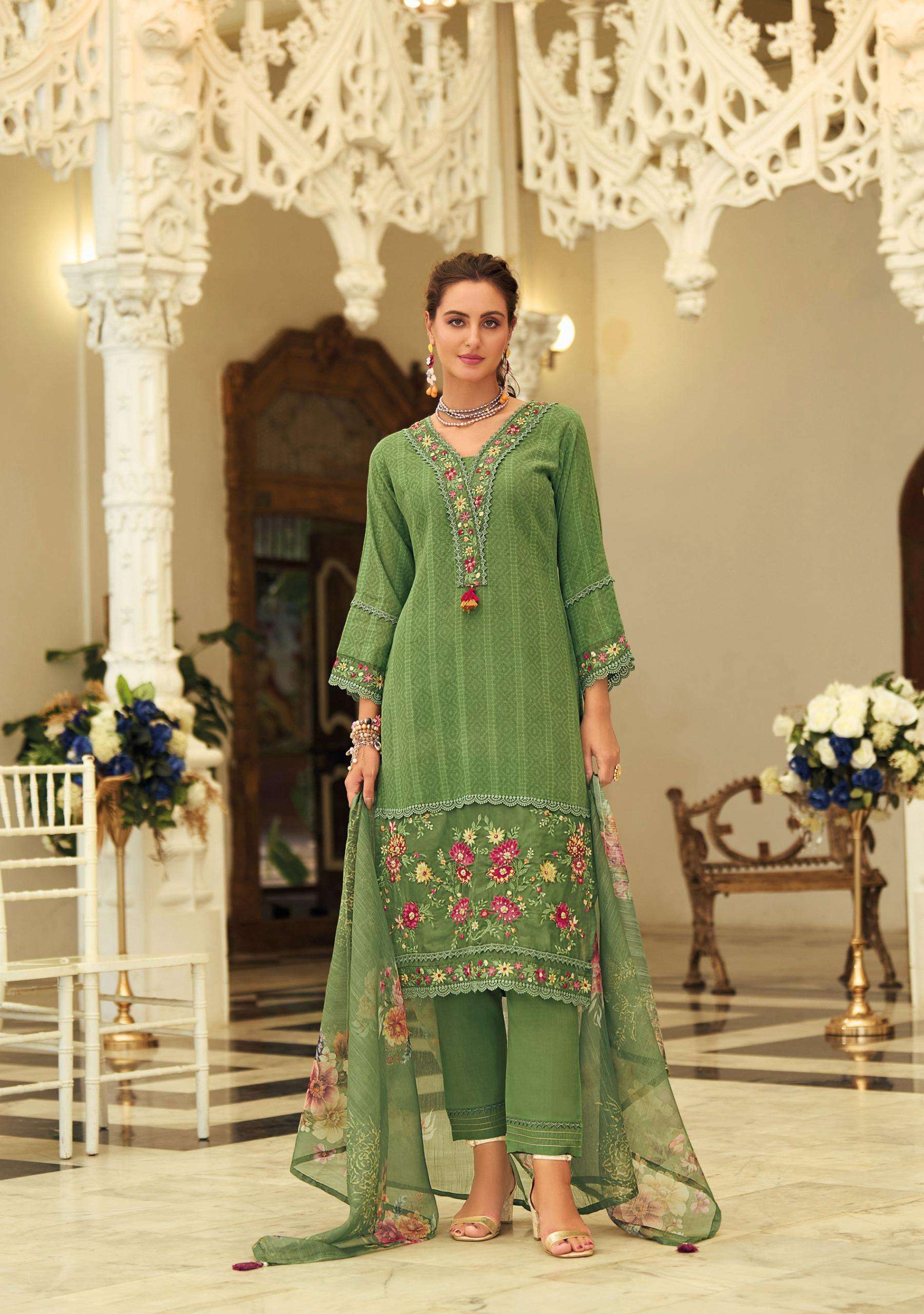LADY LEELA SUMMER TRENDS VOL 2  SCHIFFLI COTTON DESIGNER WORK LADIES SUIT