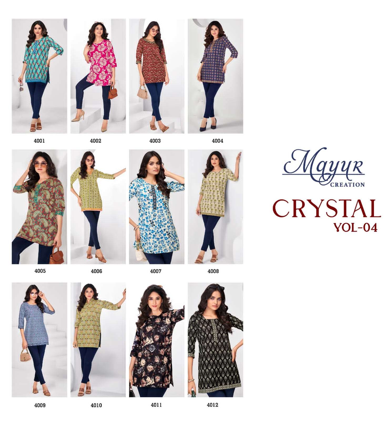 MAYUR CREATION CRYSTAL VOL 4 FANCY SUMMER WEAR SHORT KURTI