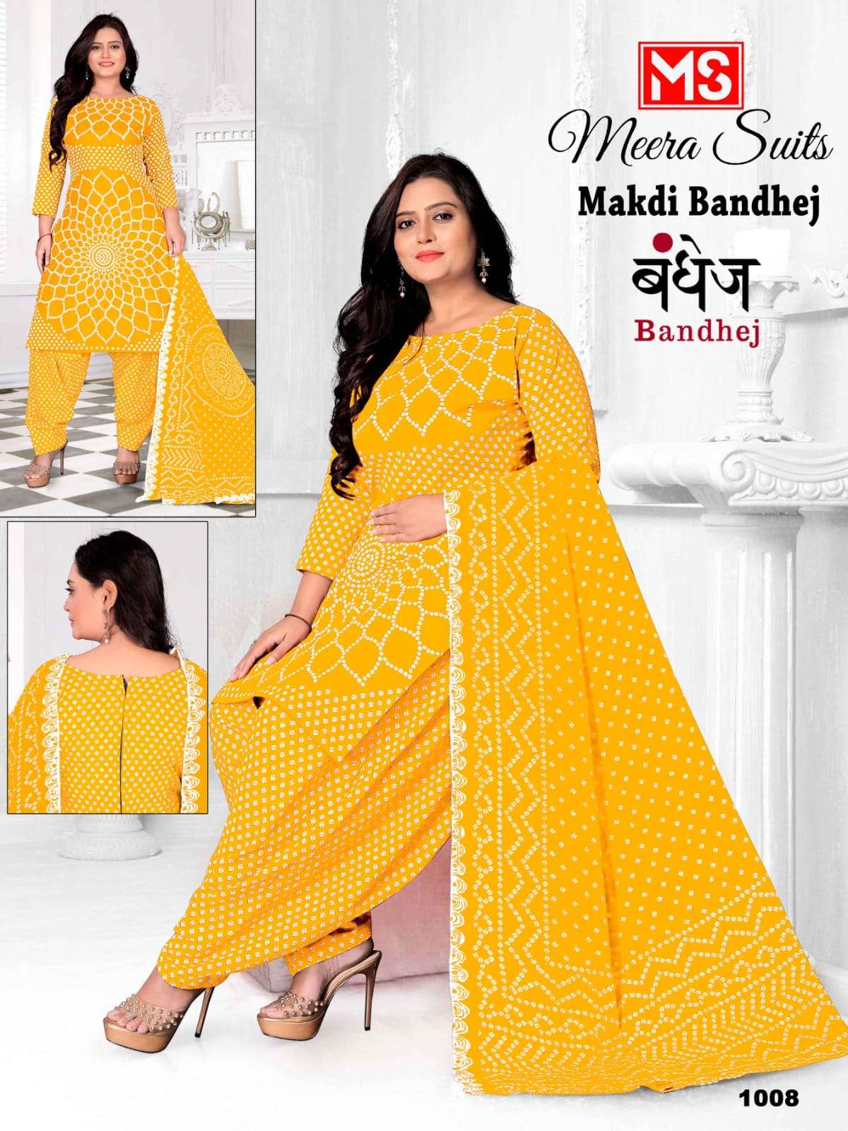 MEERA SUITS MAKDI BANDHEJ COTTON PATIYALA DRESS