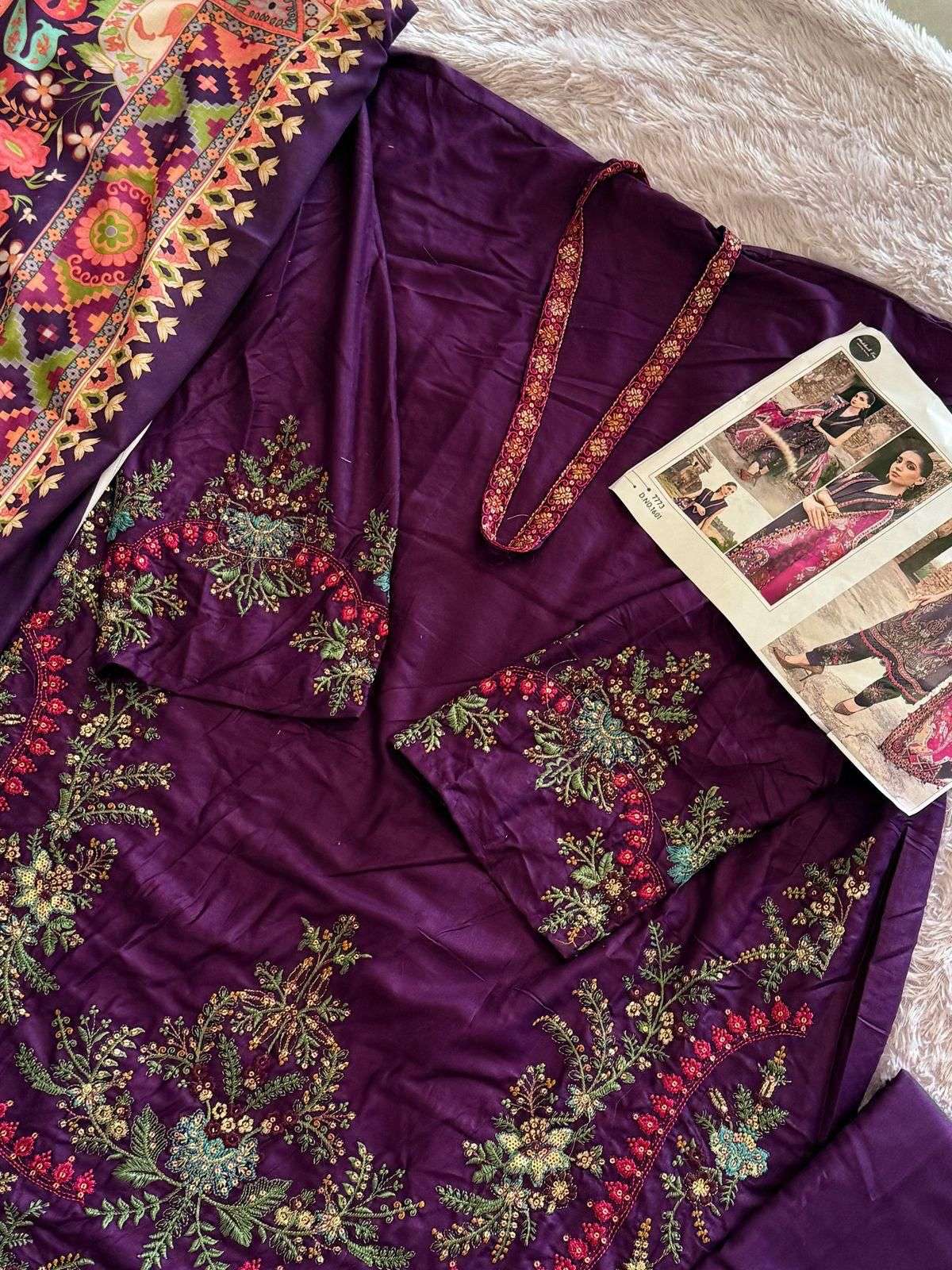 MEHBOOB TEX DESIGN NO - 1601 PURE VISCOSE RAYON HEAVY SELF EMRBOIDERED PAKISTANI SALWAR SUIT