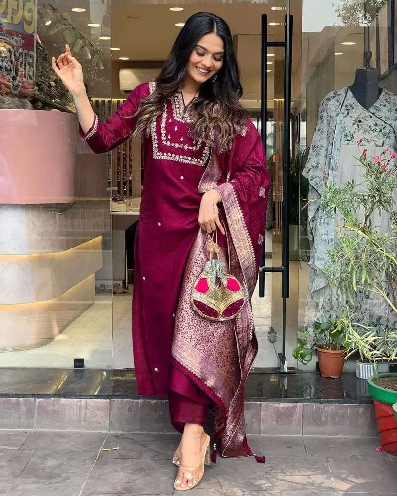 MF 3 PCS SET COLLECTION VOL 8 FANCY EMBROIDERY WORK LADIES SUIT