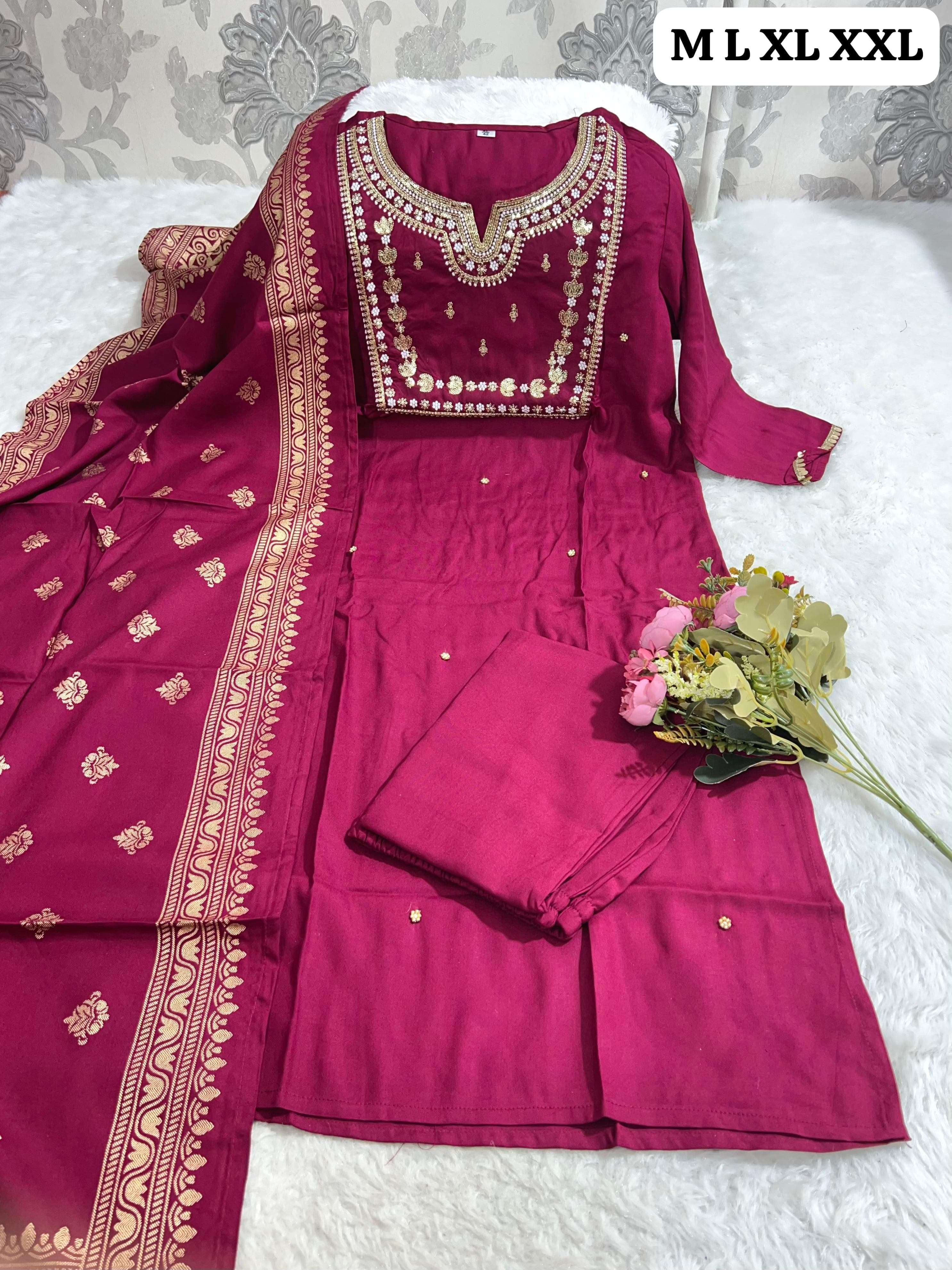 MF 3 PCS SET COLLECTION VOL 8 FANCY EMBROIDERY WORK LADIES SUIT