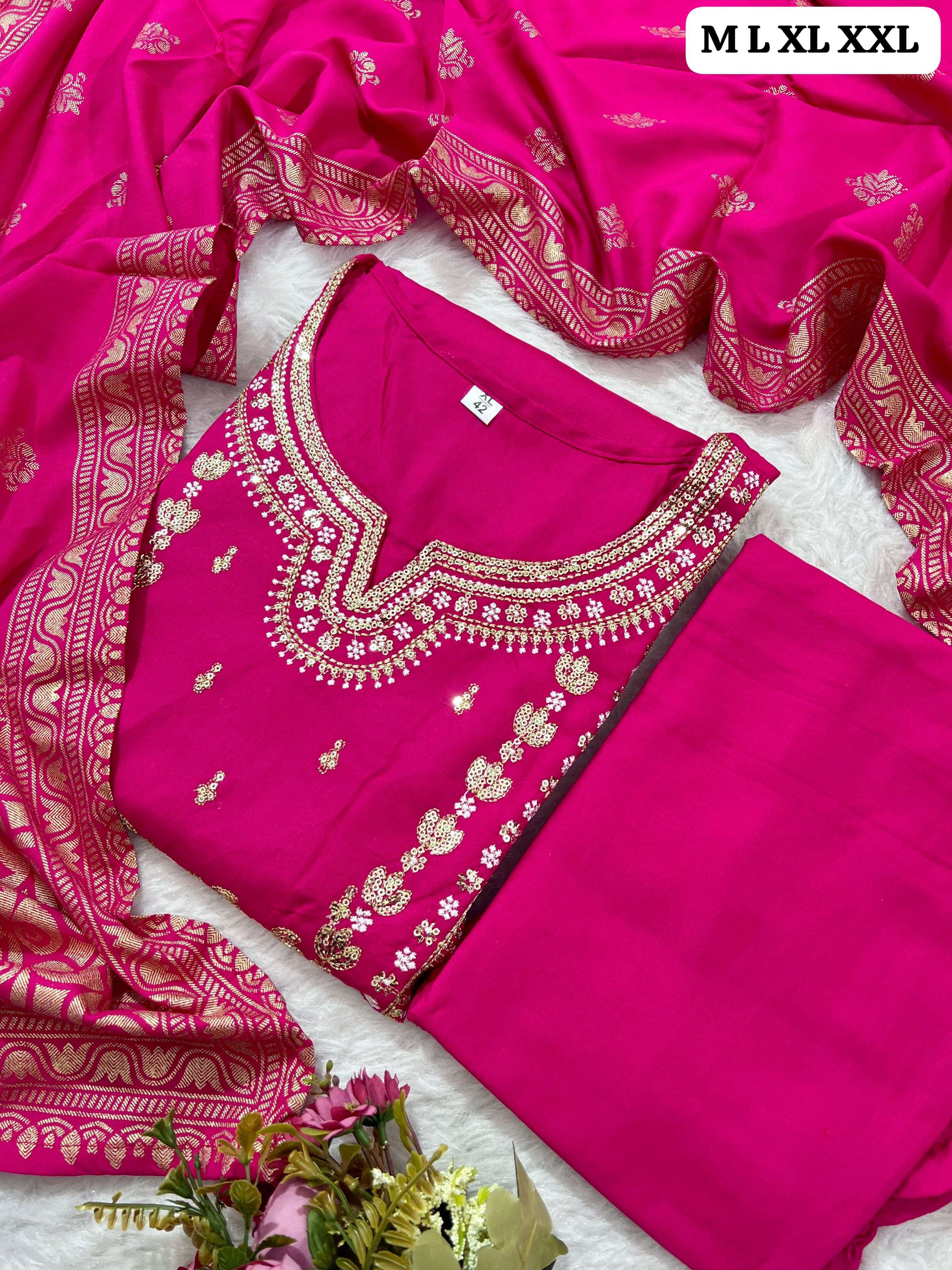 MF 3 PCS SET COLLECTION VOL 8 FANCY EMBROIDERY WORK LADIES SUIT