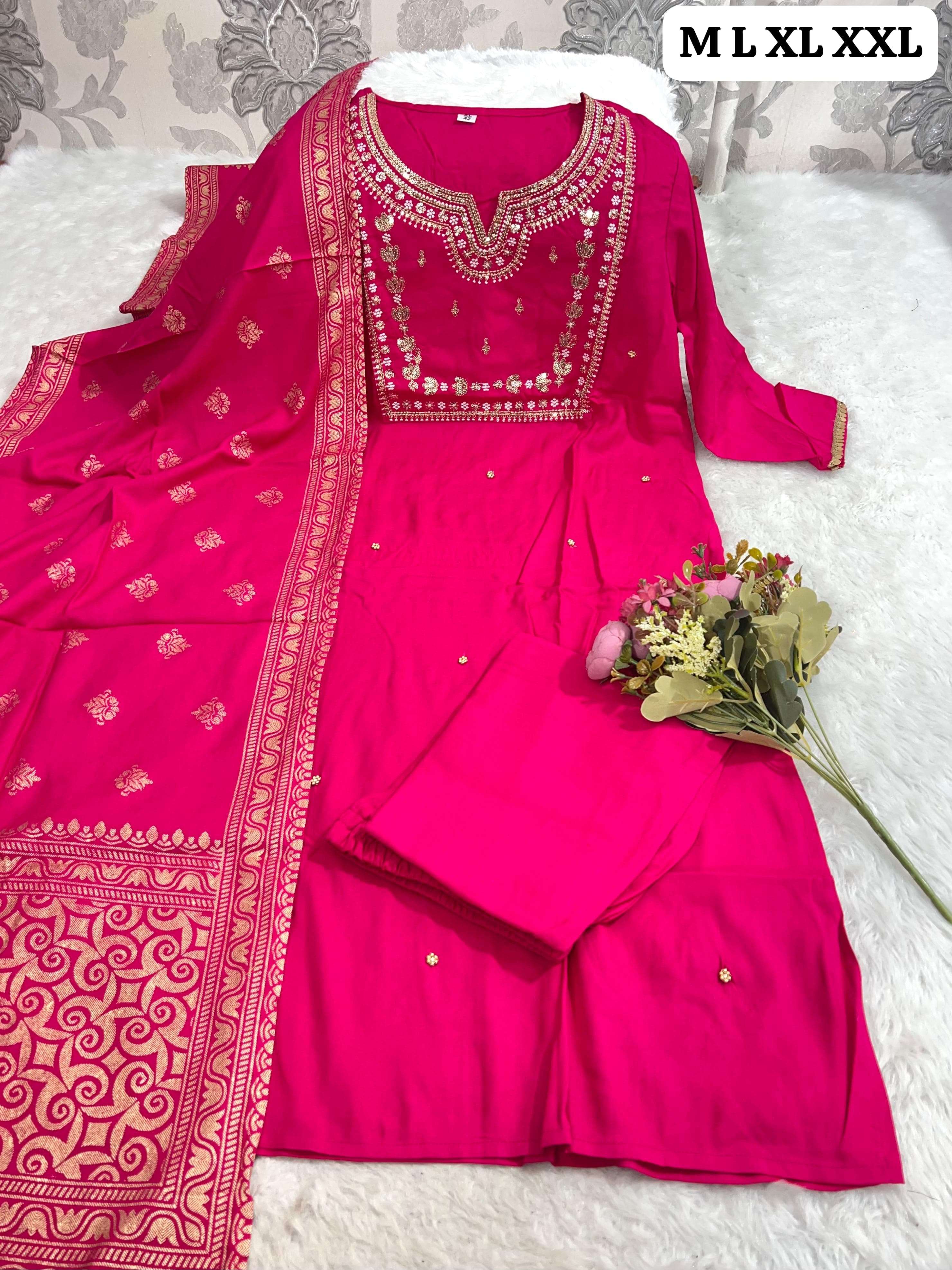 MF 3 PCS SET COLLECTION VOL 8 FANCY EMBROIDERY WORK LADIES SUIT